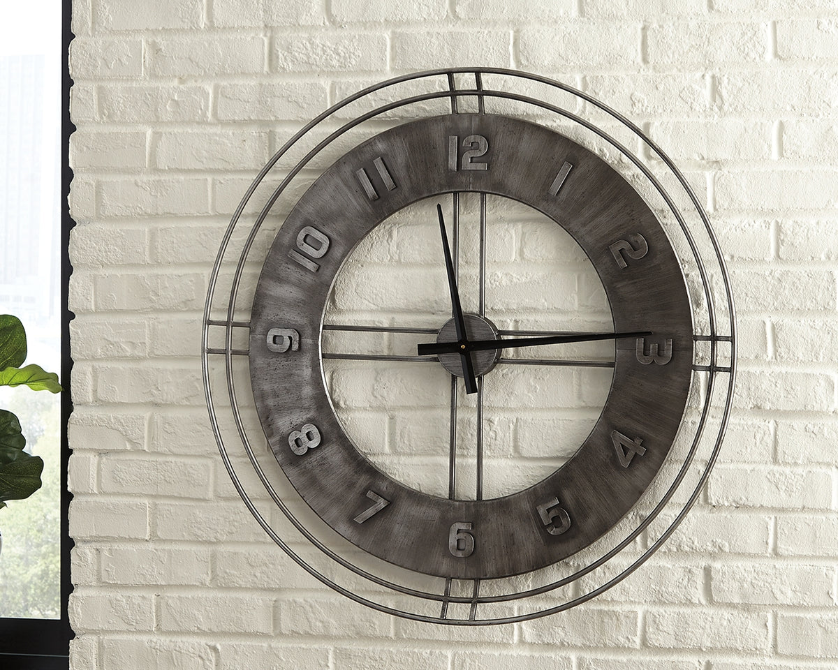 A2Z Furniture - Ashley Furniture - Ana Sofia Wall Decor - Wall Clock / Antique Gray - A8010068