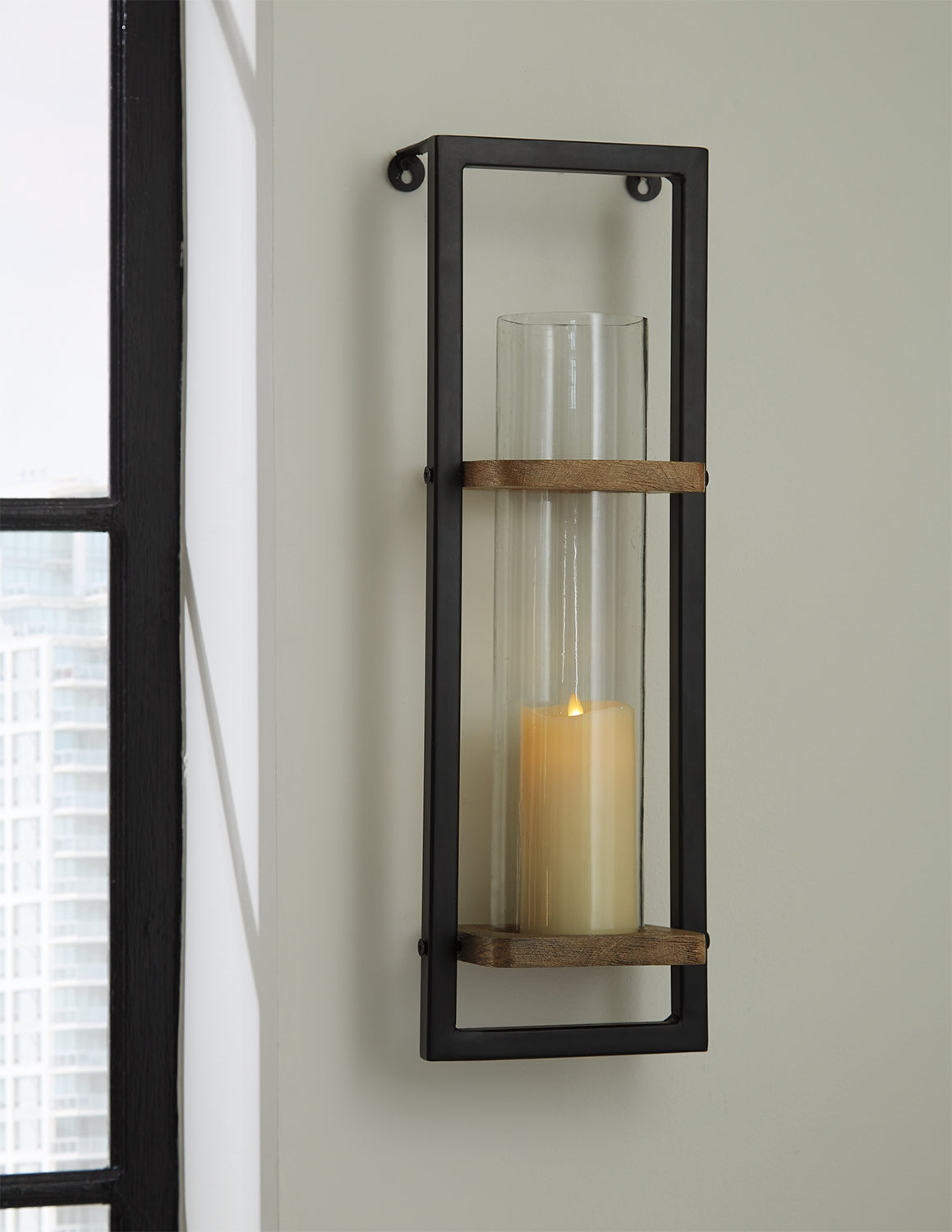 A2Z Furniture - Ashley Furniture - Colburn Wall Decor - Wall Sconce / Natural/Black - A8010171