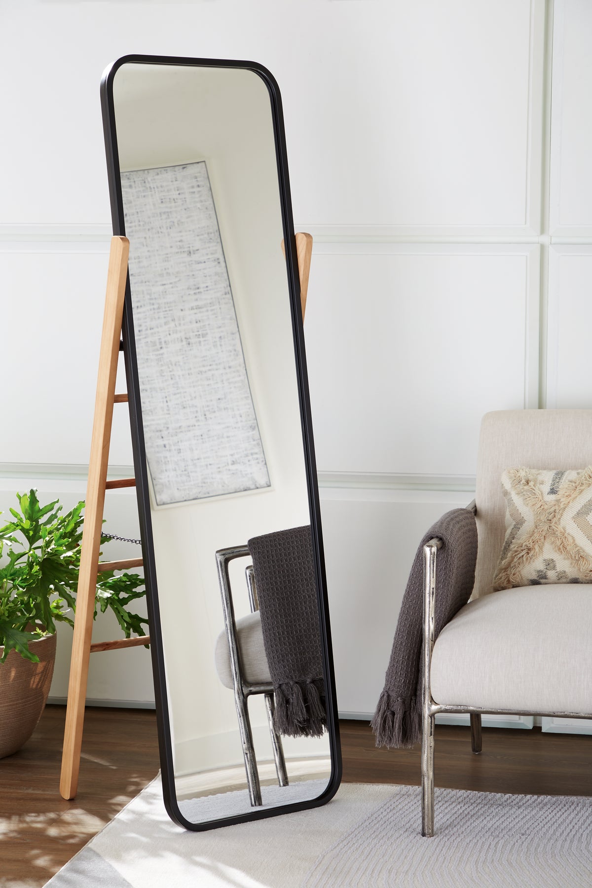 A2Z Furniture - Ashley Furniture - Bronick Mirror - Floor Mirror / Black/Brown - A8010342