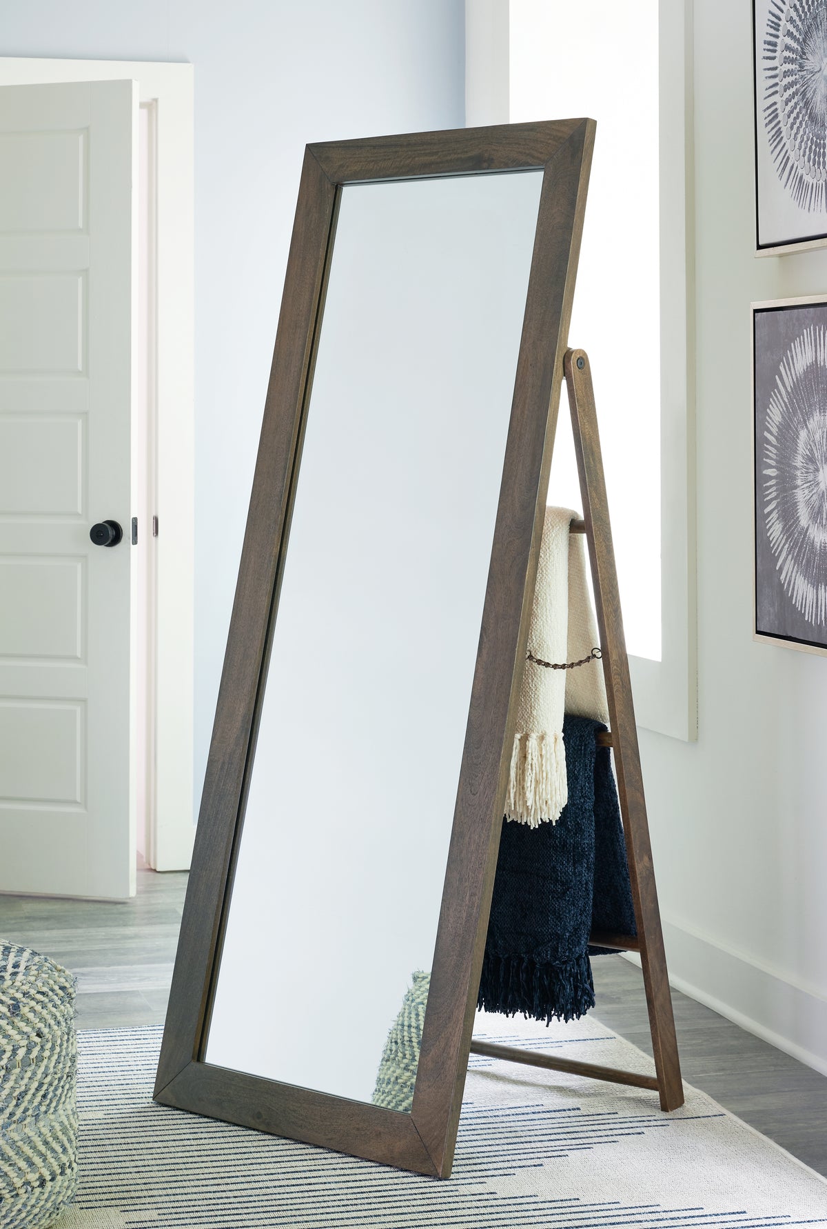 A2Z Furniture - Ashley Furniture - Dirkins Mirror - Floor Mirror / Brown - A8010343