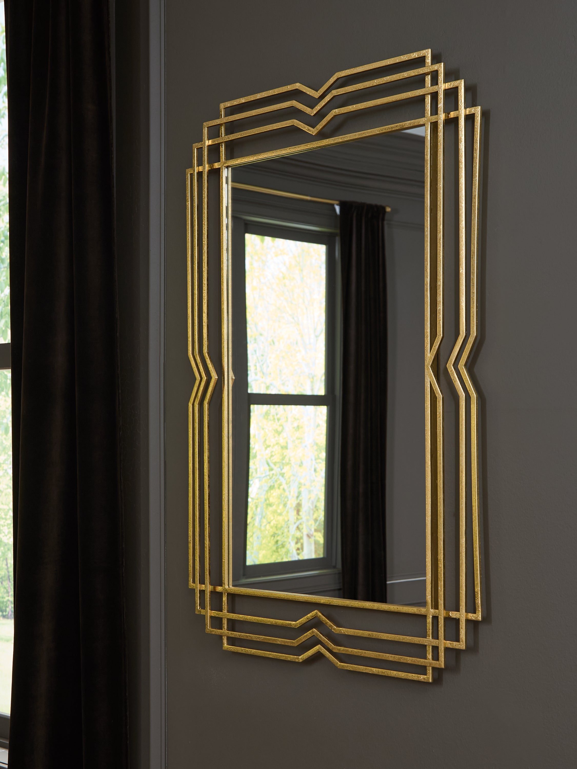 A2Z Furniture - Ashley Furniture - Claybrook Mirror - Accent Mirror / Gold Finish - A8010349