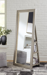 A2Z Furniture - Ashley Furniture - Evesen Mirror - Floor Standing Mirror/Storage / Black - A8010384