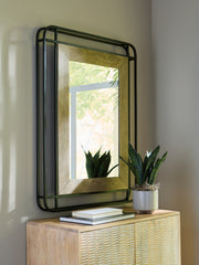 A2Z Furniture - Ashley Furniture - Beelman Mirror - Accent Mirror / Black/Brown - A8010409
