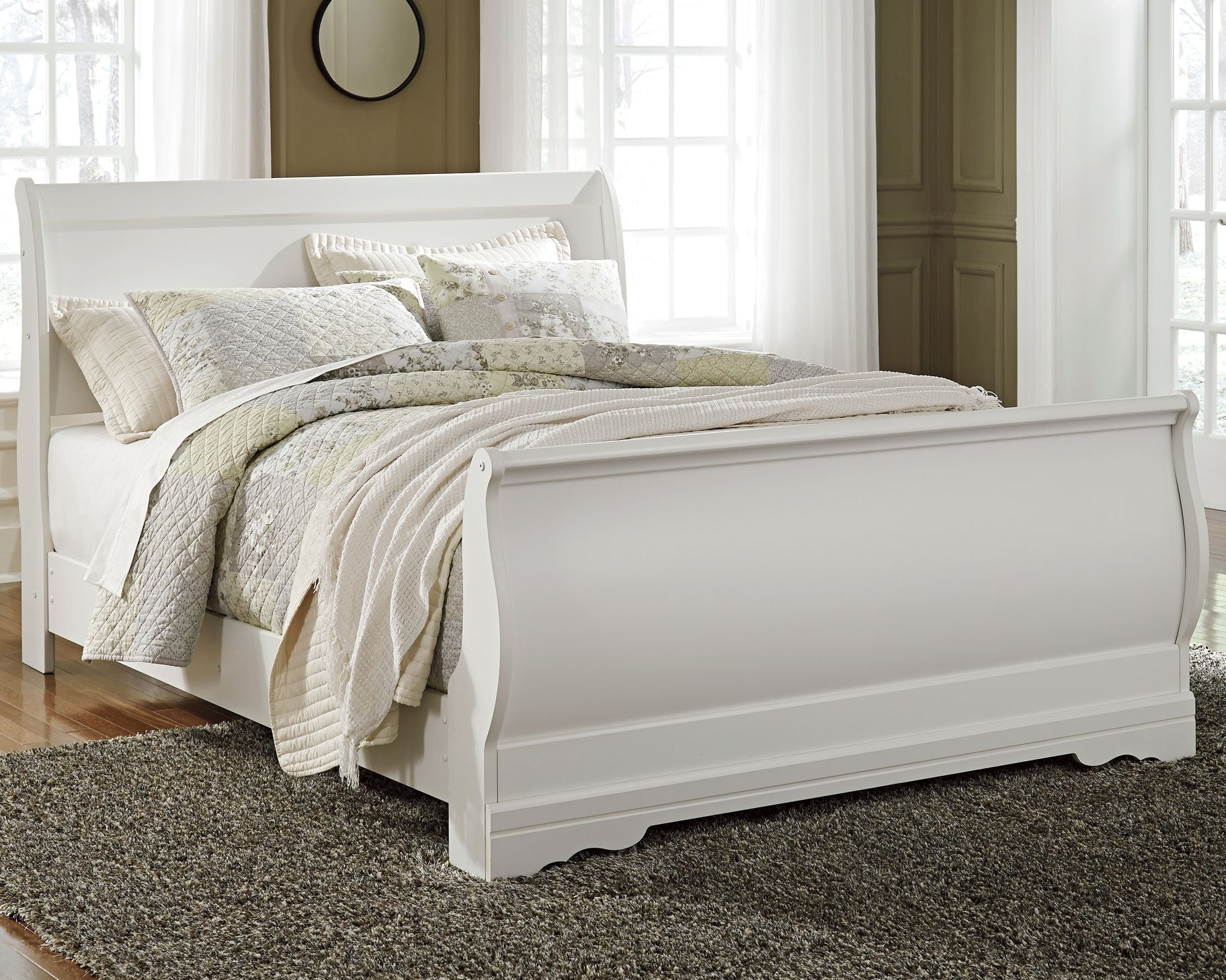 A2Z Furniture - Ashley Furniture - Anarasia Bedroom - Queen Sleigh Bed / White - B129B4
