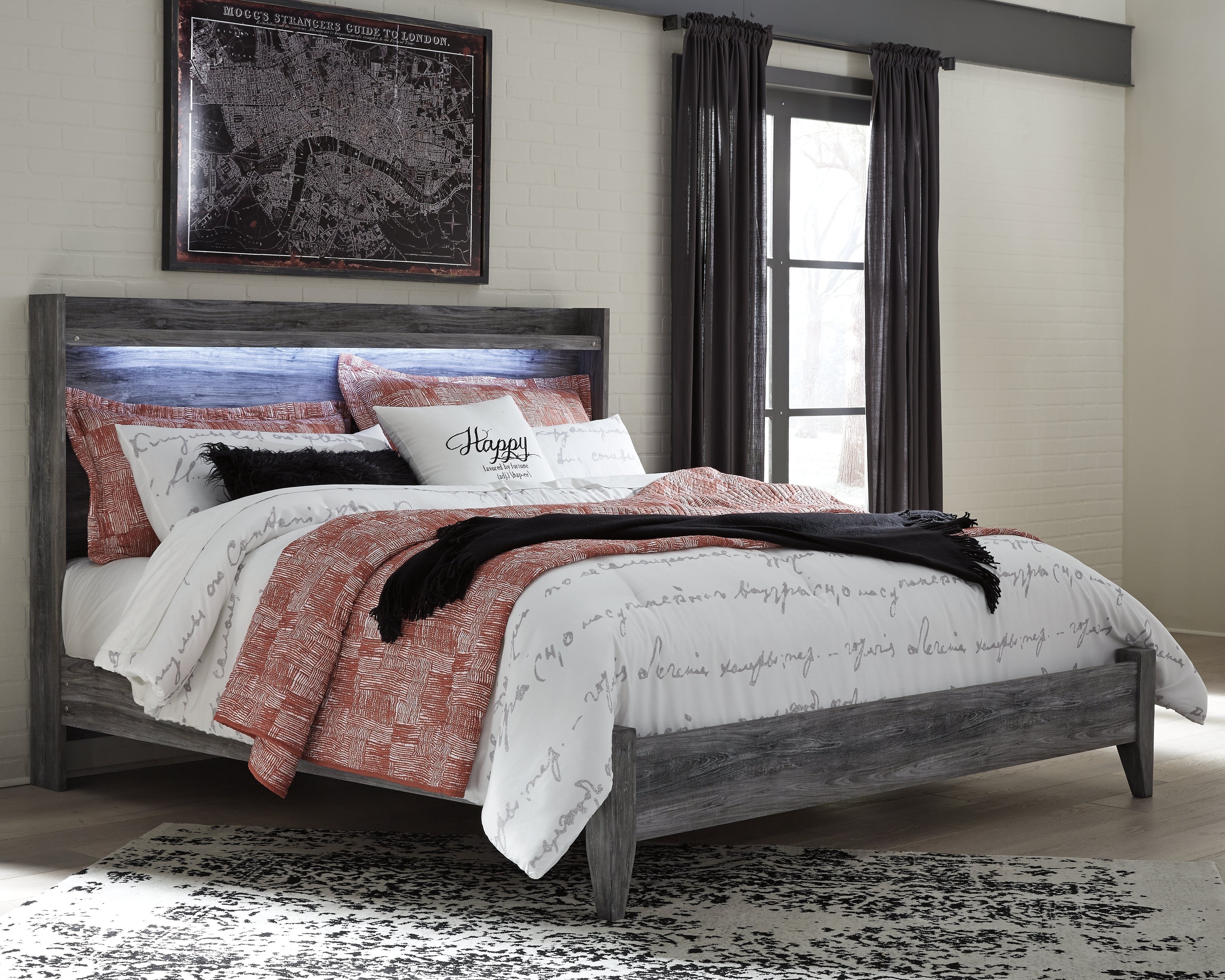 A2Z Furniture - Ashley Furniture - Baystorm Bedroom - King Panel Bed / Gray - B221B11