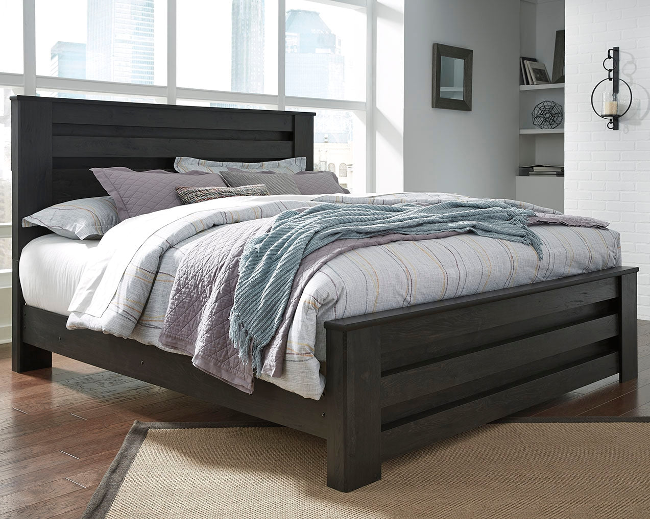 A2Z Furniture - Ashley Furniture - Brinxton Bedroom - King Panel Bed / Charcoal - B249B4