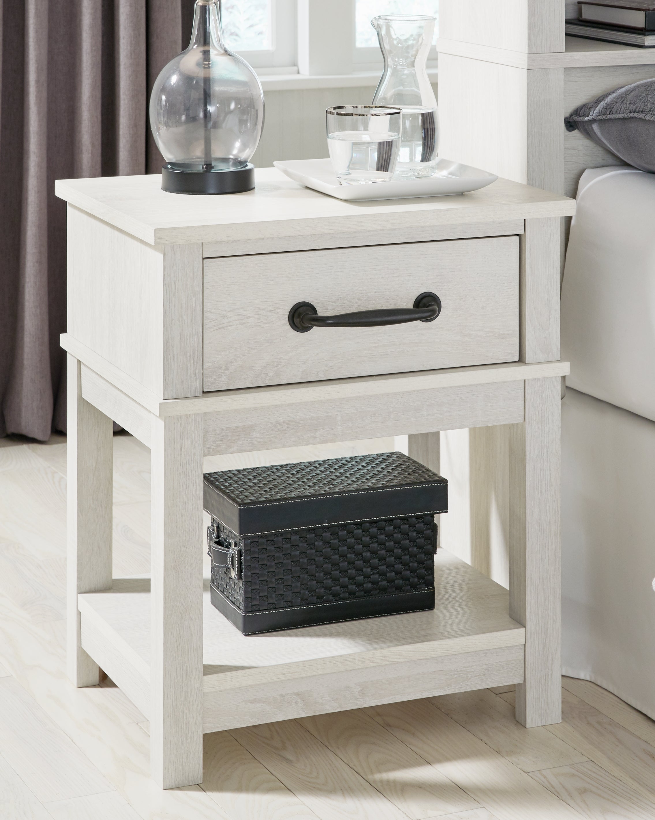 A2Z Furniture - Ashley Furniture - Dorrinson Bedroom - One Drawer Night Stand / White - B067-91