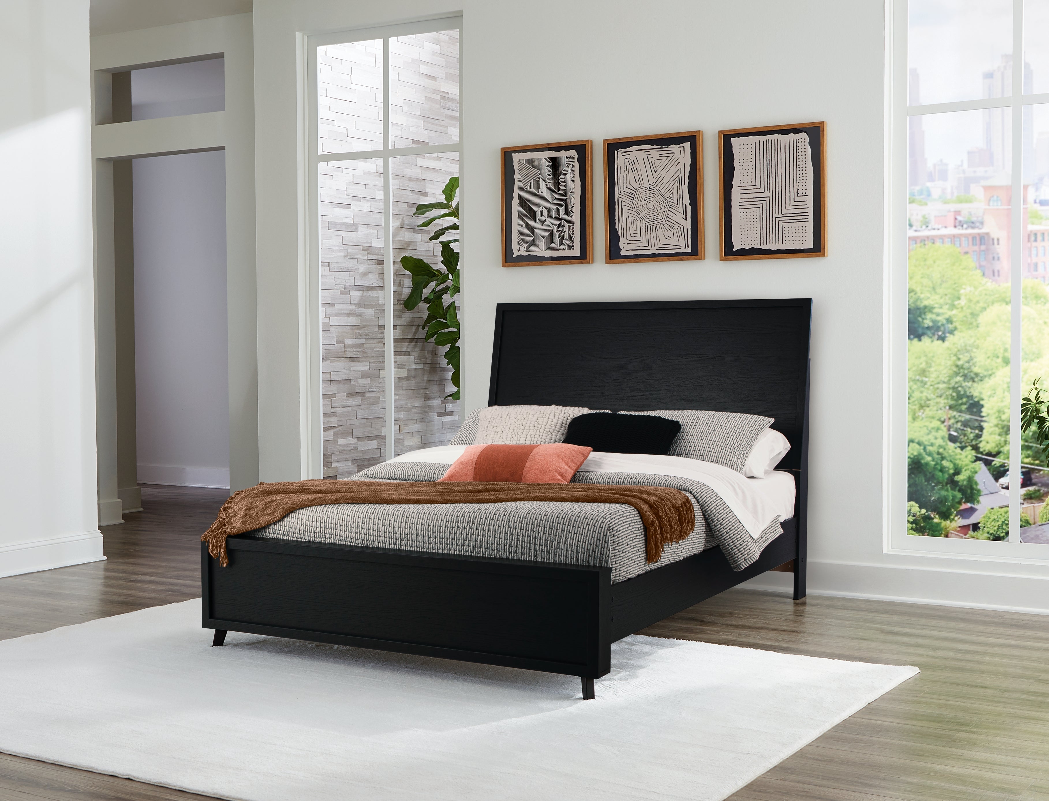A2Z Furniture - Ashley Furniture - Danziar Bedroom - Queen Panel Bed / Black - B1013B2