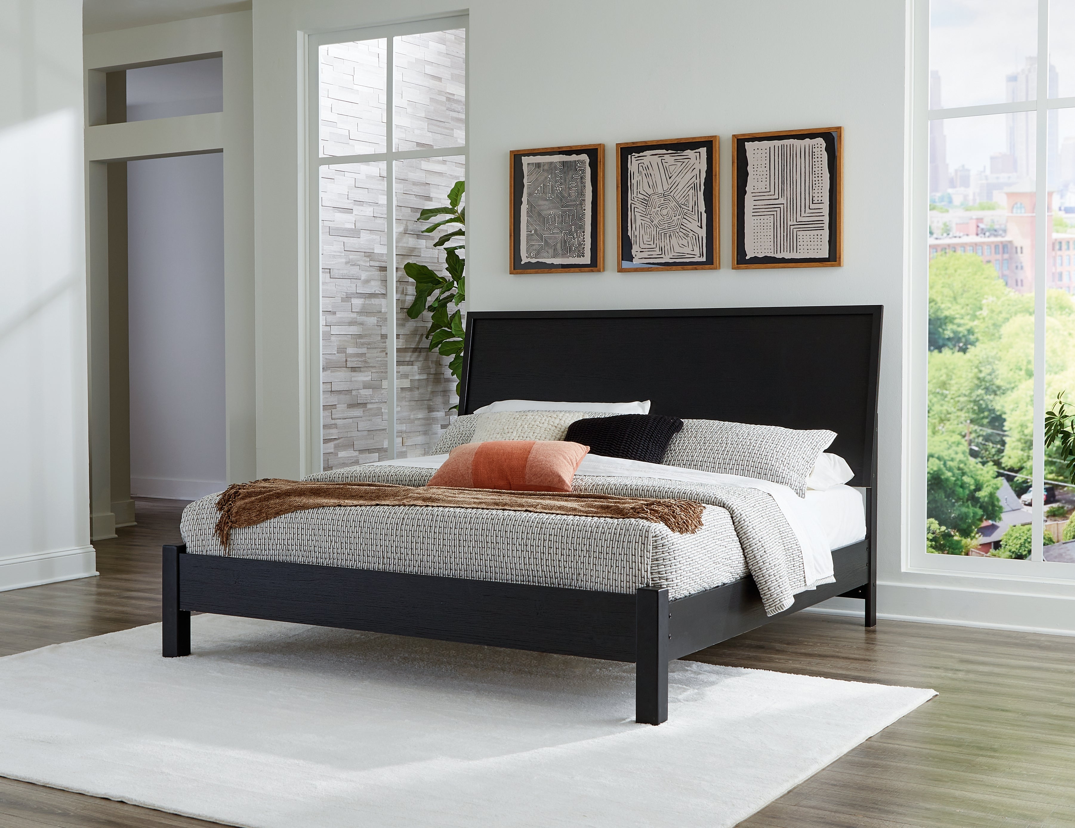 A2Z Furniture - Ashley Furniture - Danziar Bedroom - King Panel Bed / Black - B1013B10