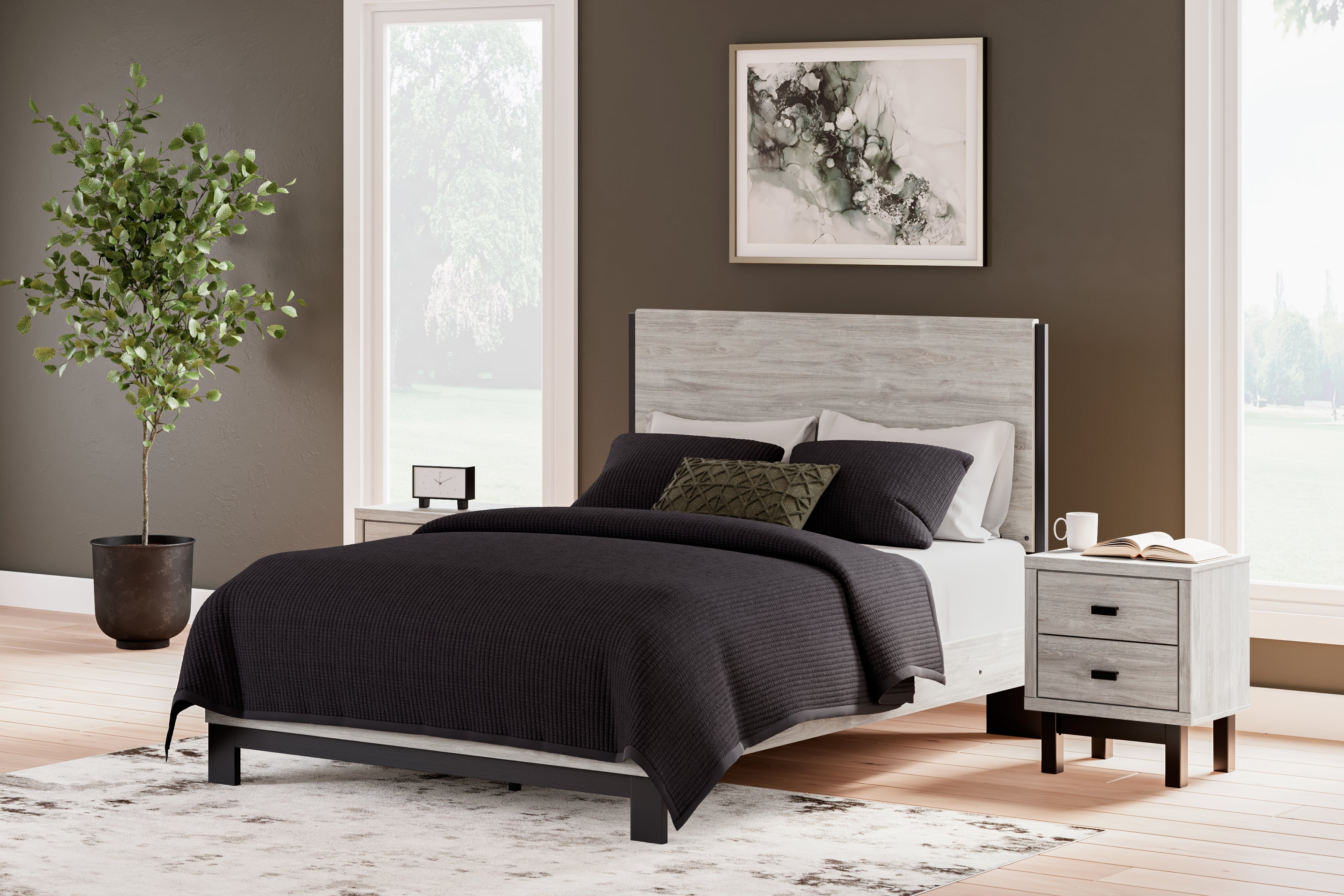 A2Z Furniture - Ashley Furniture - Vessalli Bedroom - Queen Panel Bed / Gray - B1036B2