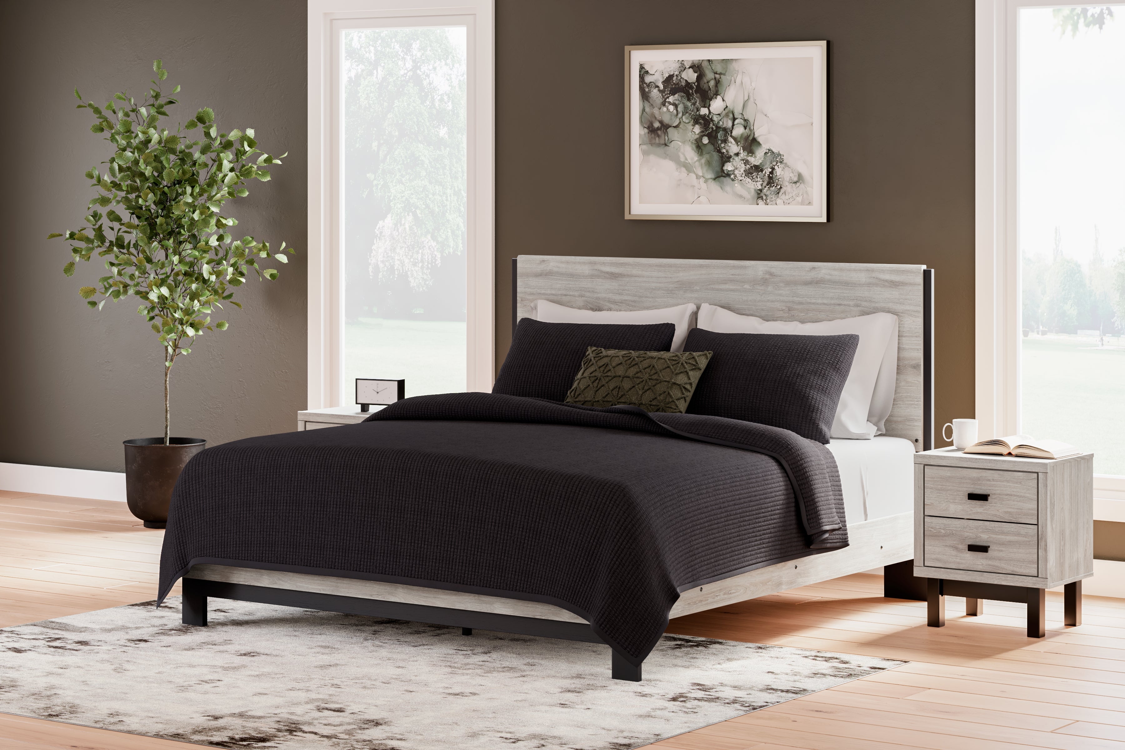 A2Z Furniture - Ashley Furniture - Vessalli Bedroom - King Panel Bed / Gray - B1036B7