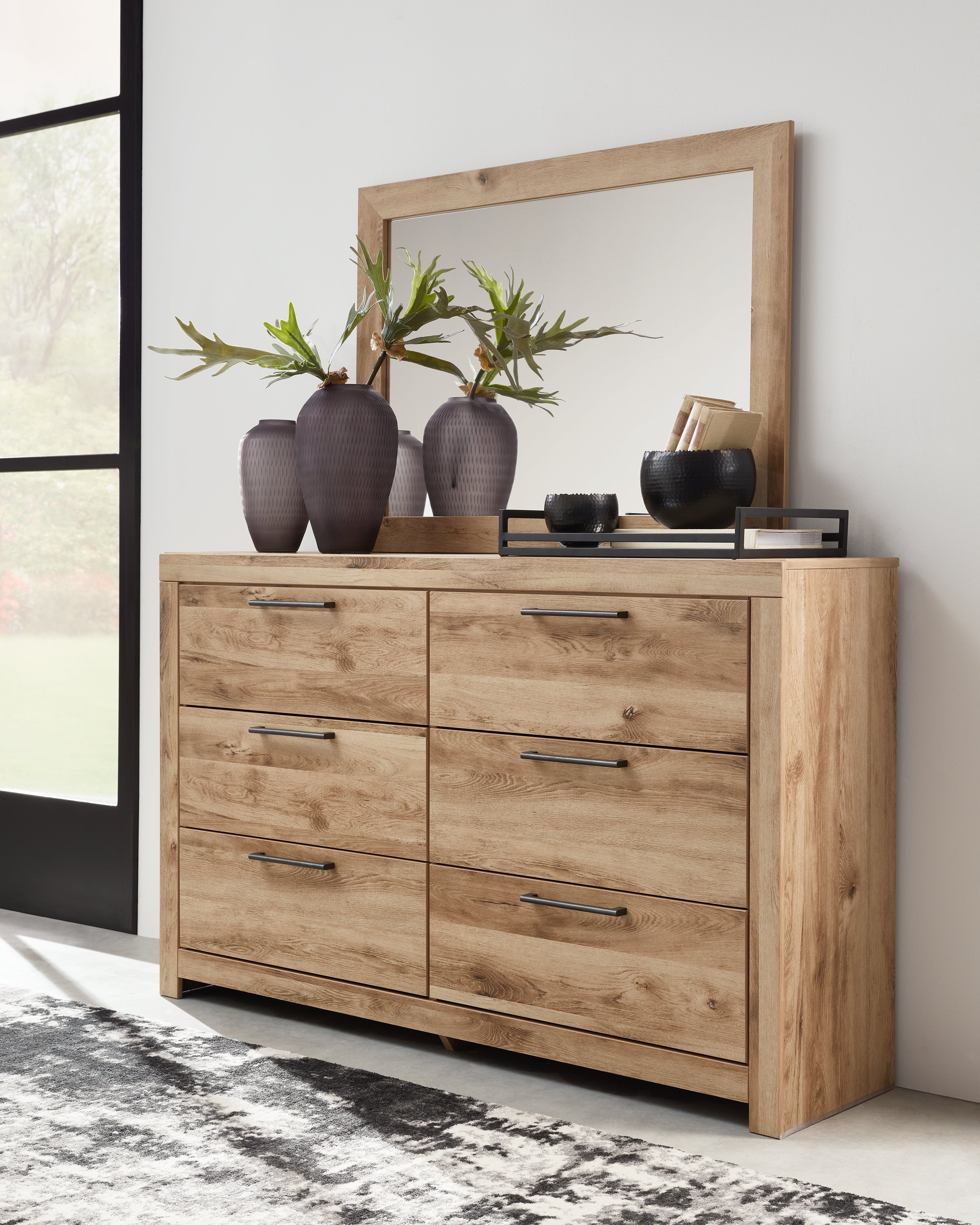 A2Z Furniture - Ashley Furniture - Hyanna Bedroom - Dresser and Mirror / Tan Brown - B1050B1