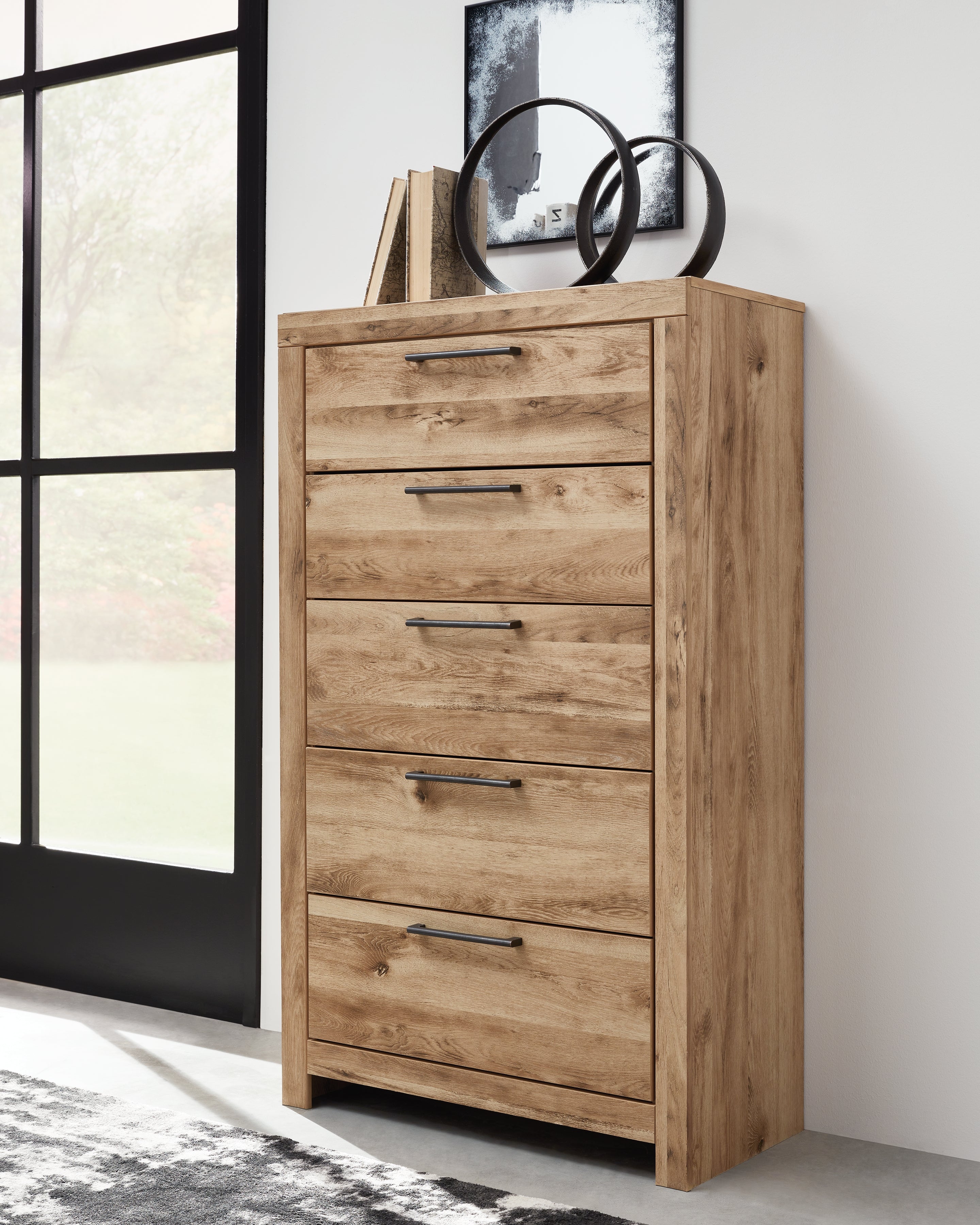 A2Z Furniture - Ashley Furniture - Hyanna Bedroom - Five Drawer Chest / Tan Brown - B1050-46