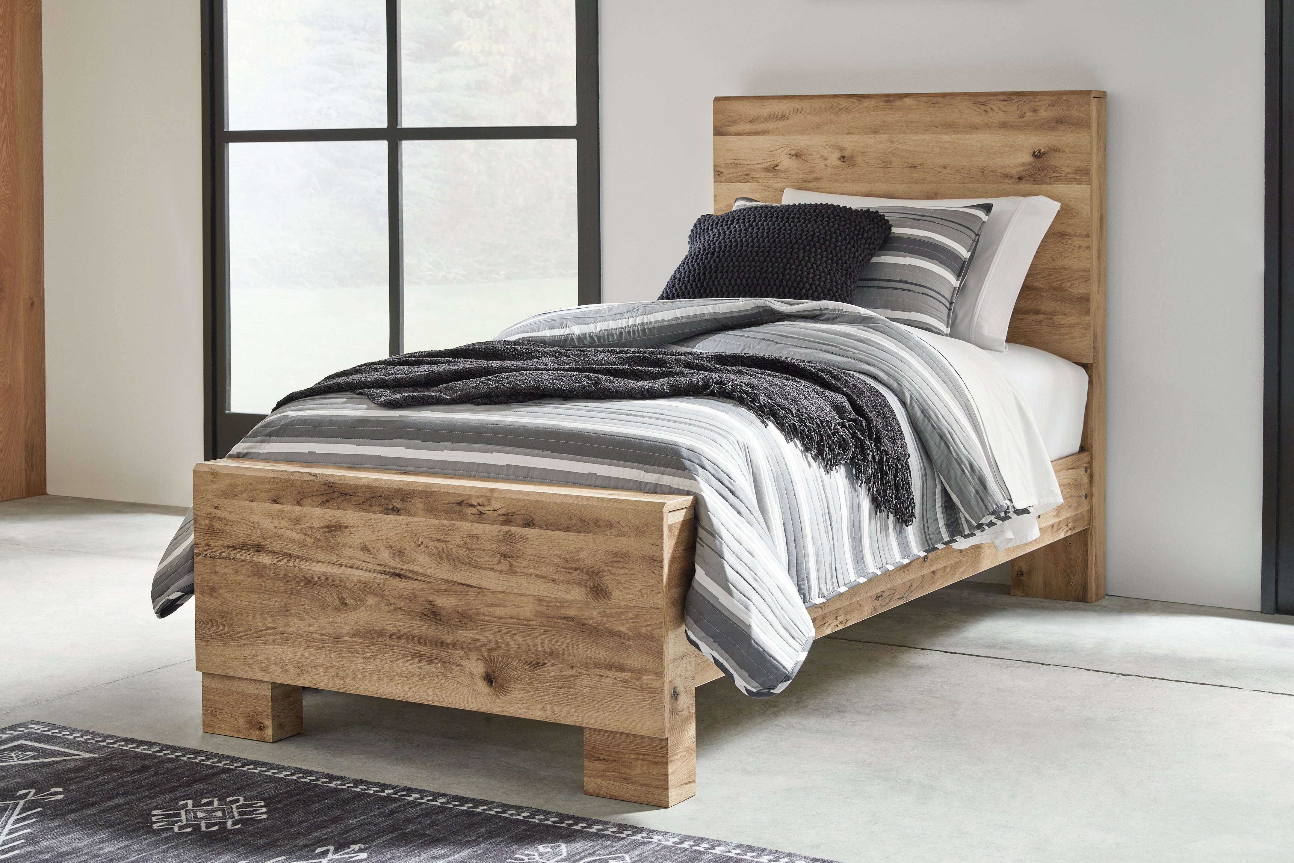 A2Z Furniture - Ashley Furniture - Hyanna Bedroom - Twin Panel Bed / Tan Brown - B1050B20