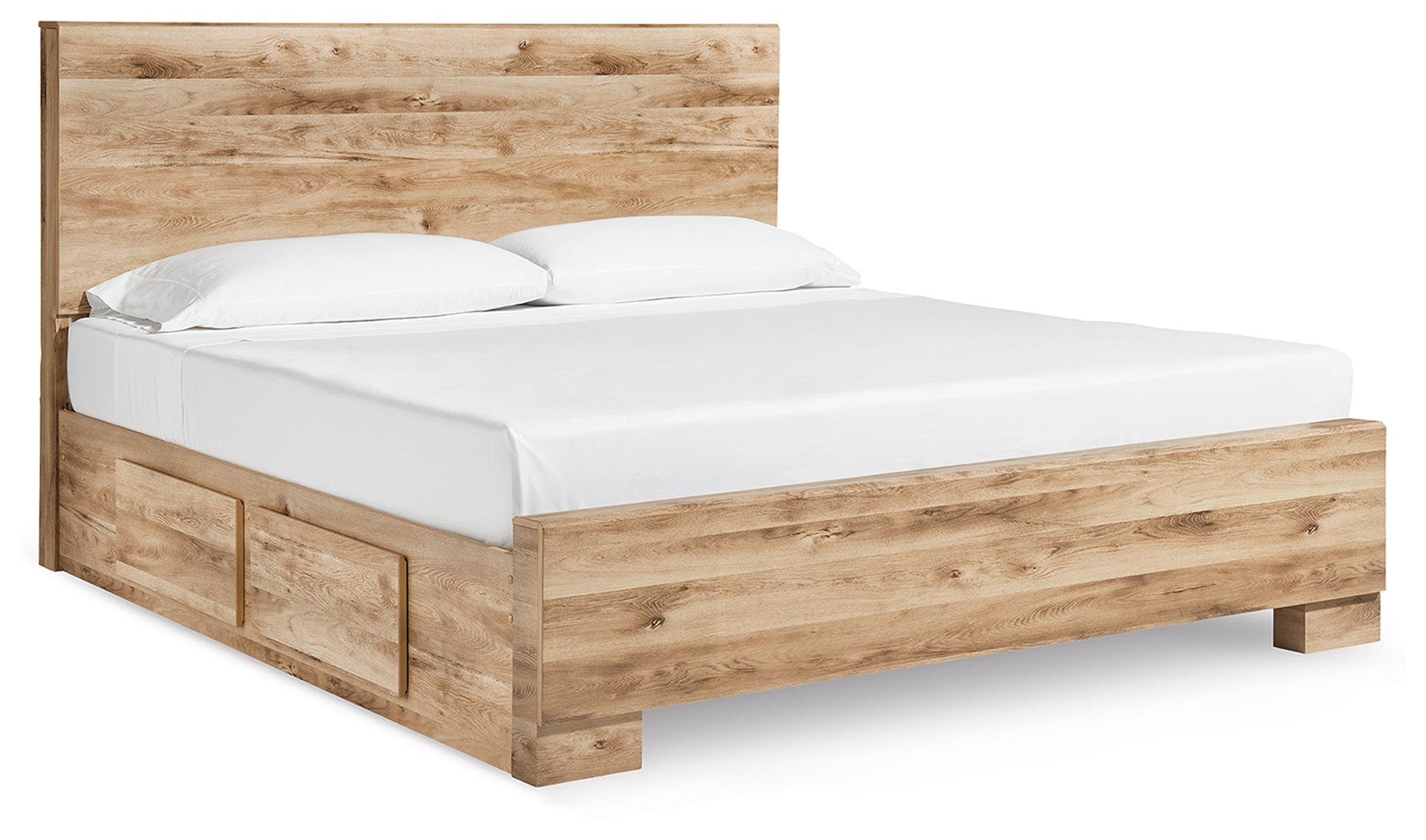 A2Z Furniture - Ashley Furniture - Hyanna Bedroom - King Panel Bed with 2 Side Storage / Tan Brown - B1050B33