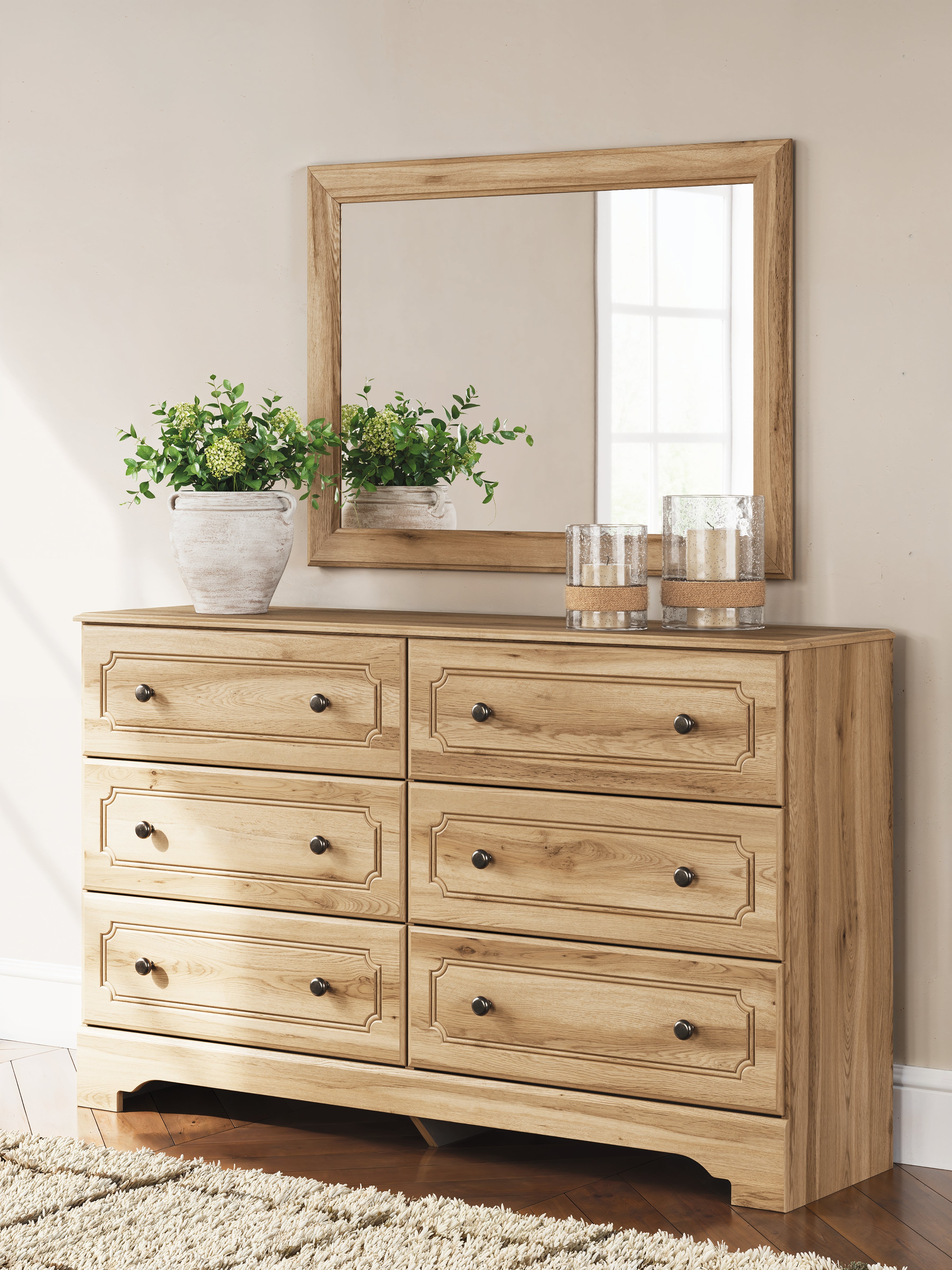 A2Z Furniture - Ashley Furniture - Aleaport Bedroom - Dresser and Mirror / Warm Brown - PCB1075B1