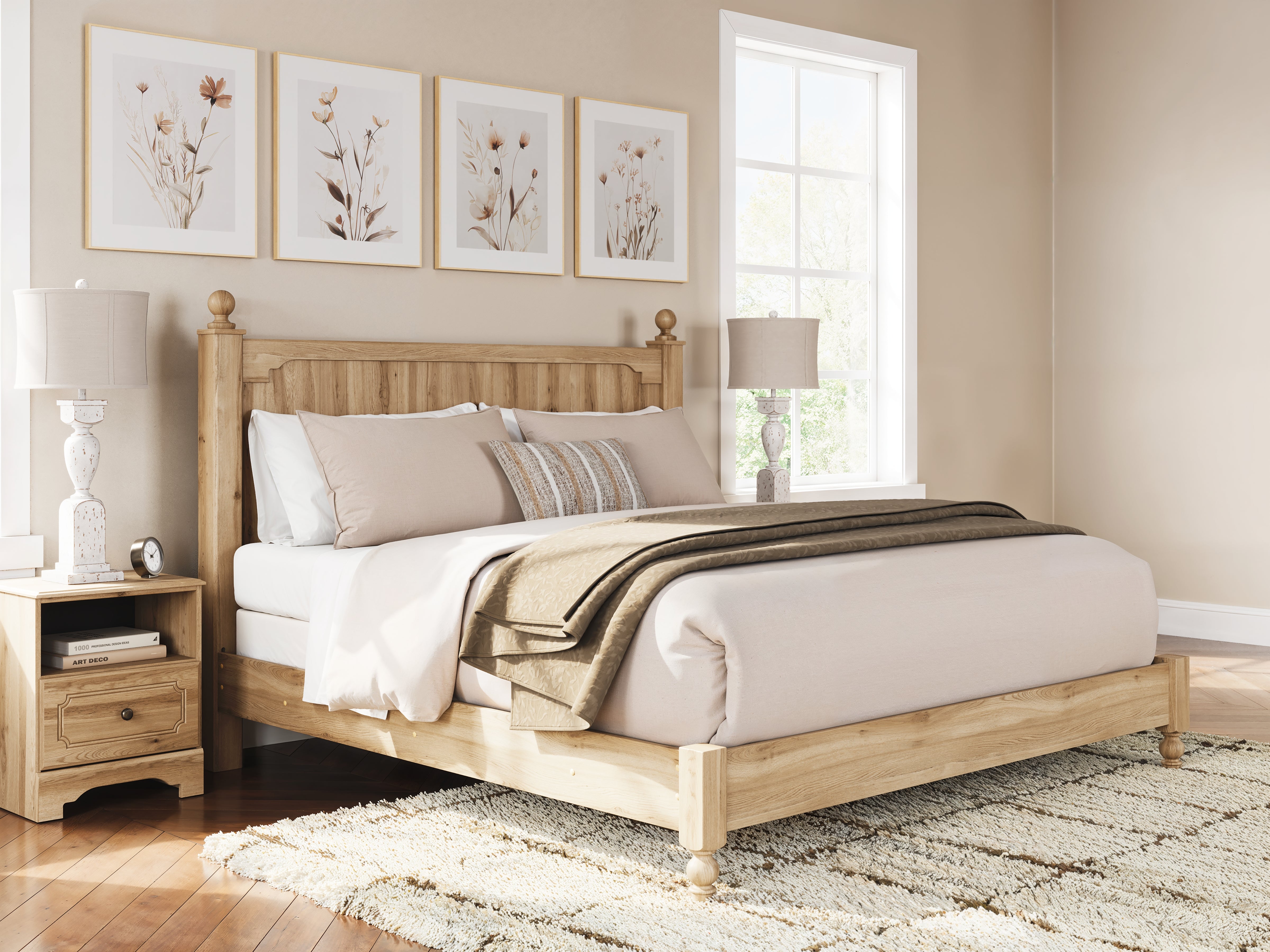 A2Z Furniture - Ashley Furniture - Aleaport Bedroom - King Panel Bed / Warm Brown - PCB1075B8