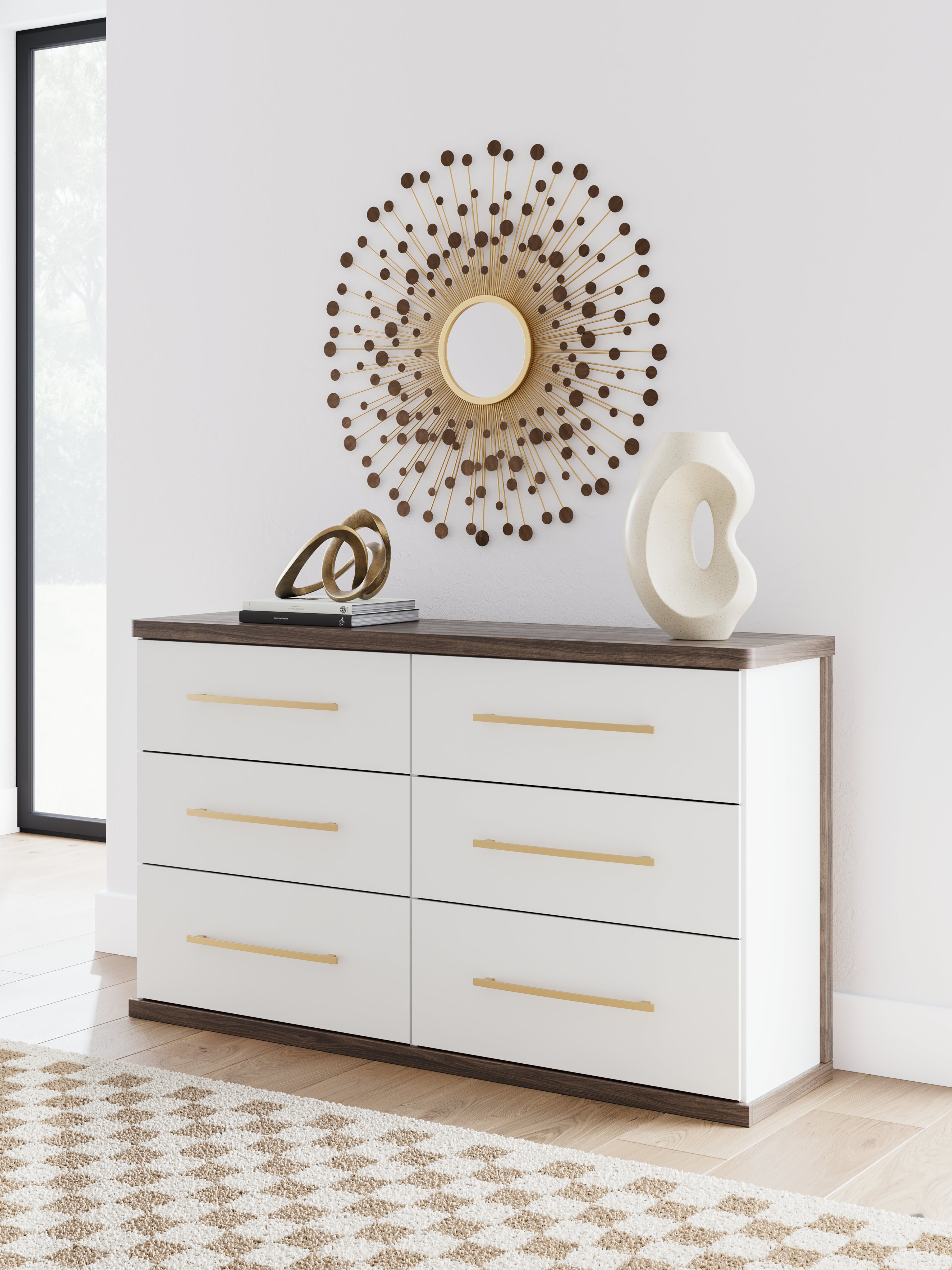 A2Z Furniture - Ashley Furniture - Kendanport Bedroom - Six Drawer Dresser / Brown/White - PCB1108-31