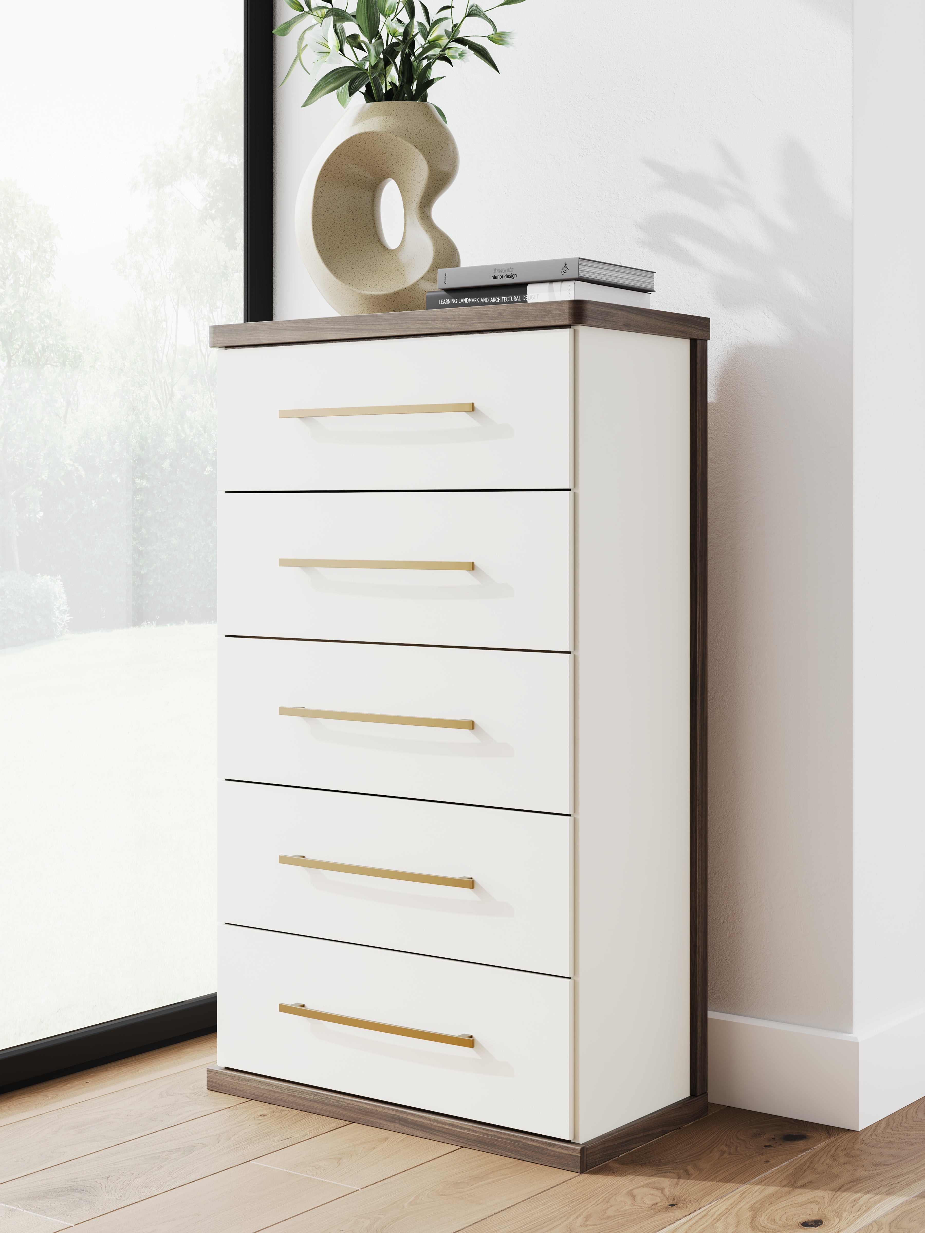 A2Z Furniture - Ashley Furniture - Kendanport Bedroom - Queen Upholstered Bed / White/Brown - PCB1108B7