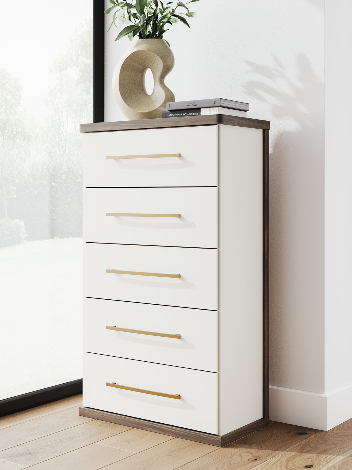 A2Z Furniture - Ashley Furniture - Kendanport Bedroom - Queen Upholstered Bed / White/Brown - PCB1108B7