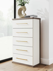 A2Z Furniture - Ashley Furniture - Kendanport Bedroom - Queen Upholstered Bed / White/Brown - PCB1108B7
