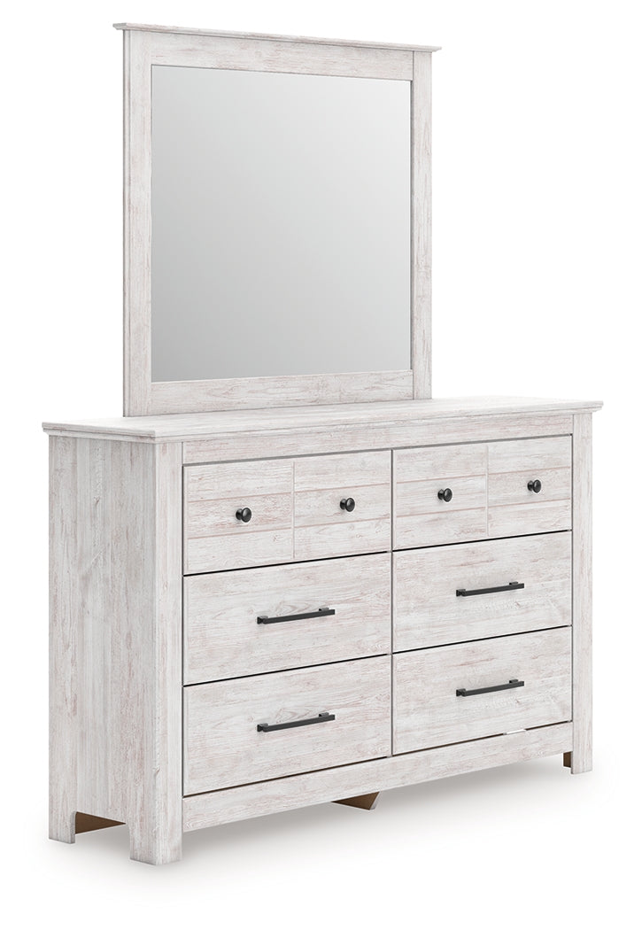 A2Z Furniture - Ashley Furniture - Makidern Bedroom - Dresser and Mirror / Whitewash - PCB1171B1