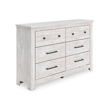A2Z Furniture - Ashley Furniture - Makidern Bedroom - Six Drawer Dresser / Whitewash - PCB1171-31