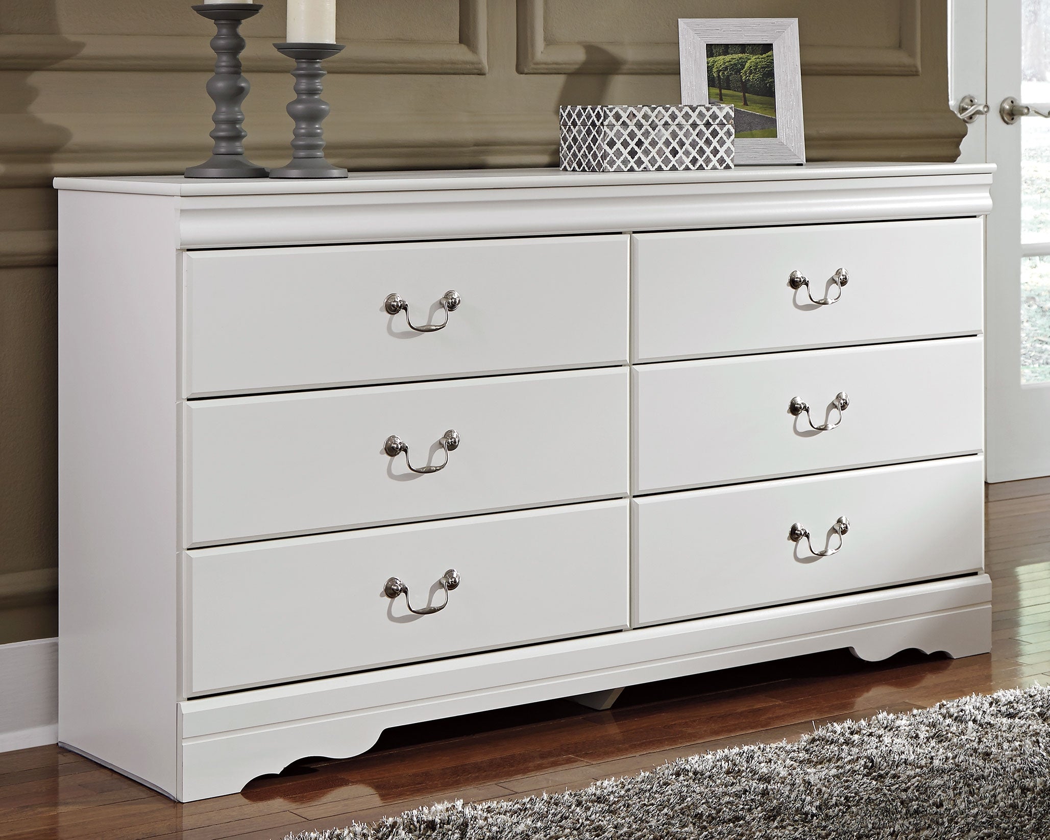 A2Z Furniture - Ashley Furniture - Anarasia Bedroom - Five Drawer Chest / White - B129-46