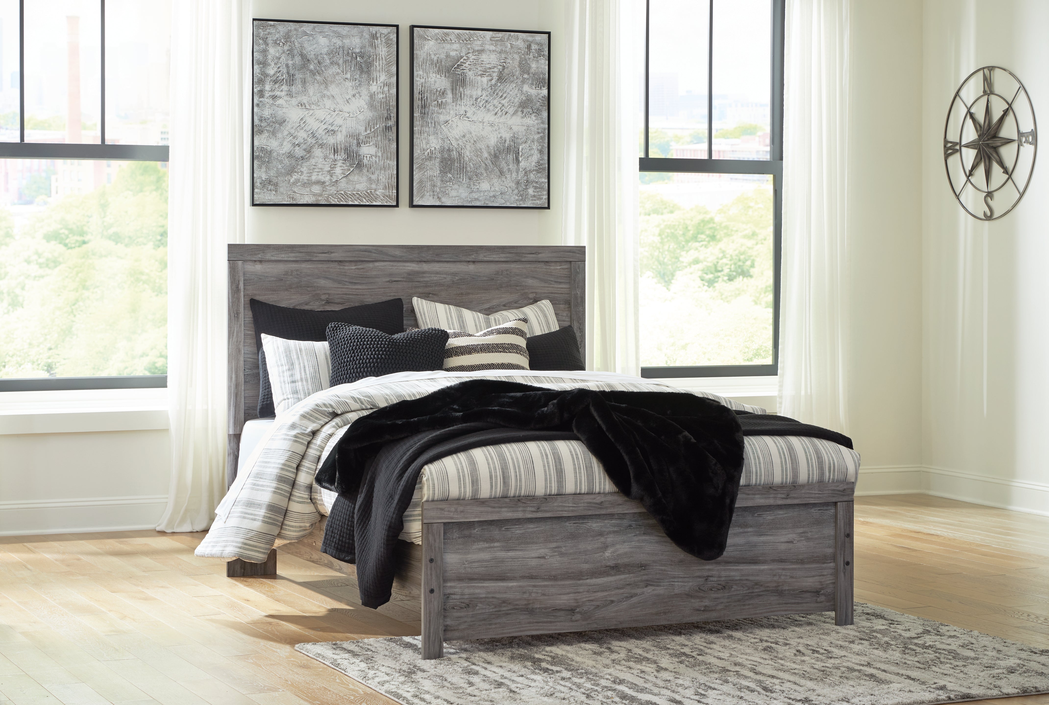 A2Z Furniture - Ashley Furniture - Bronyan Bedroom - Queen Panel Bed / Dark Gray - B1290B2