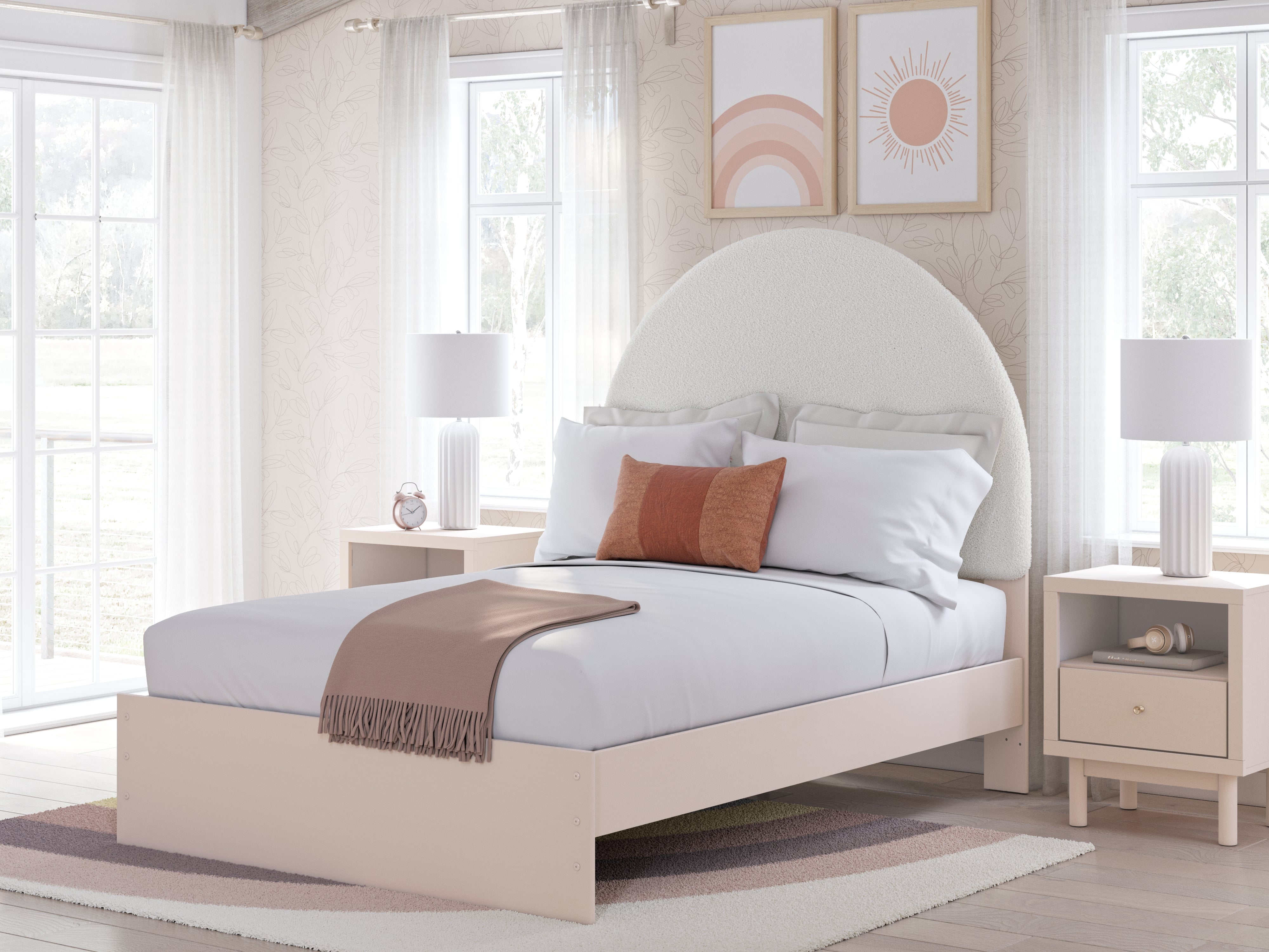 A2Z Furniture - Ashley Furniture - Wistenpine Bedroom - Full Upholstered Panel Bed / Blush - B1323B9