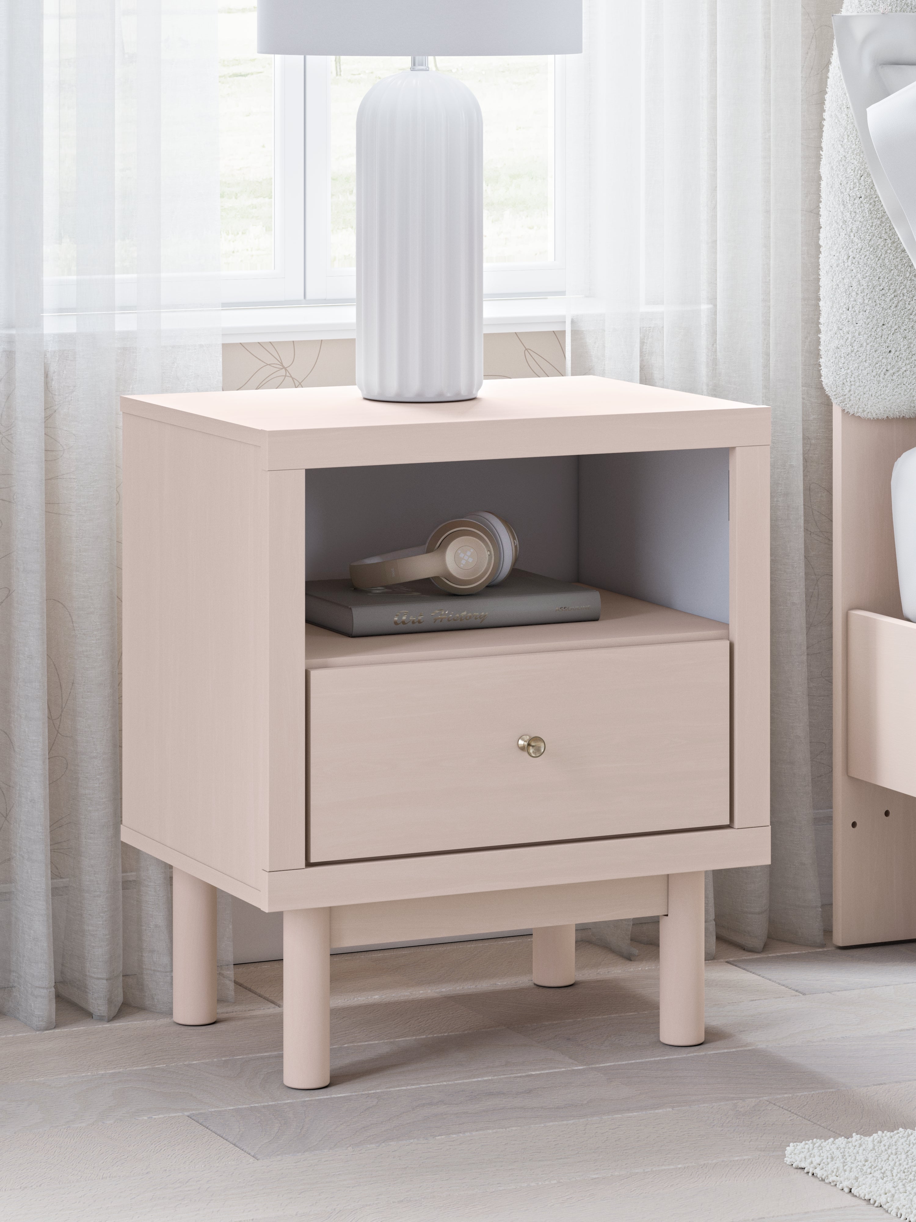 A2Z Furniture - Ashley Furniture - Wistenpine Bedroom - One Drawer Night Stand / Blush - B1323-91
