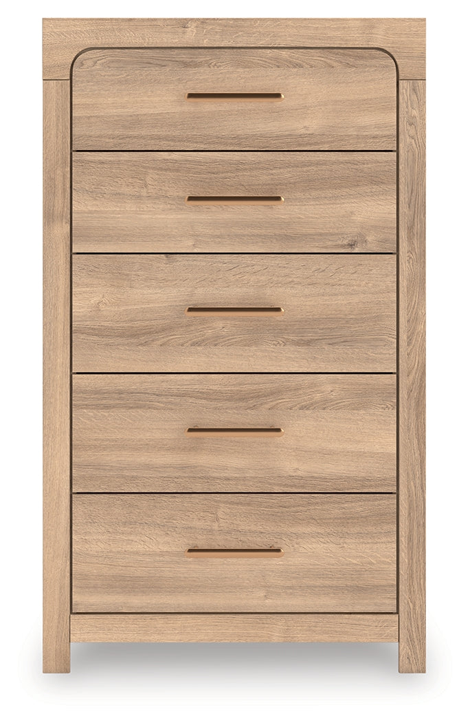 A2Z Furniture - Ashley Furniture - Kinlanni Bedroom - Five Drawer Chest / Tan - PCB1360-46