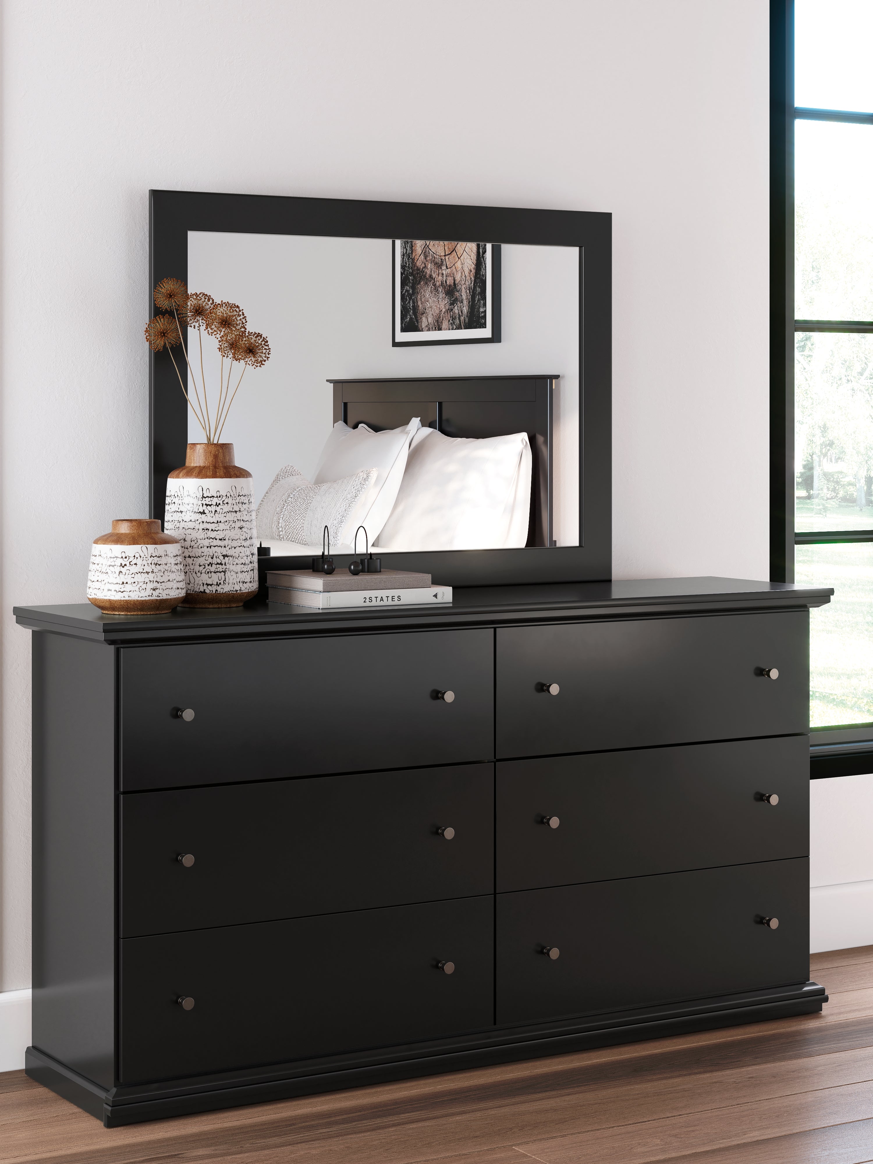 A2Z Furniture - Ashley Furniture - Maribel Bedroom - Dresser and Mirror / Black - B138B50