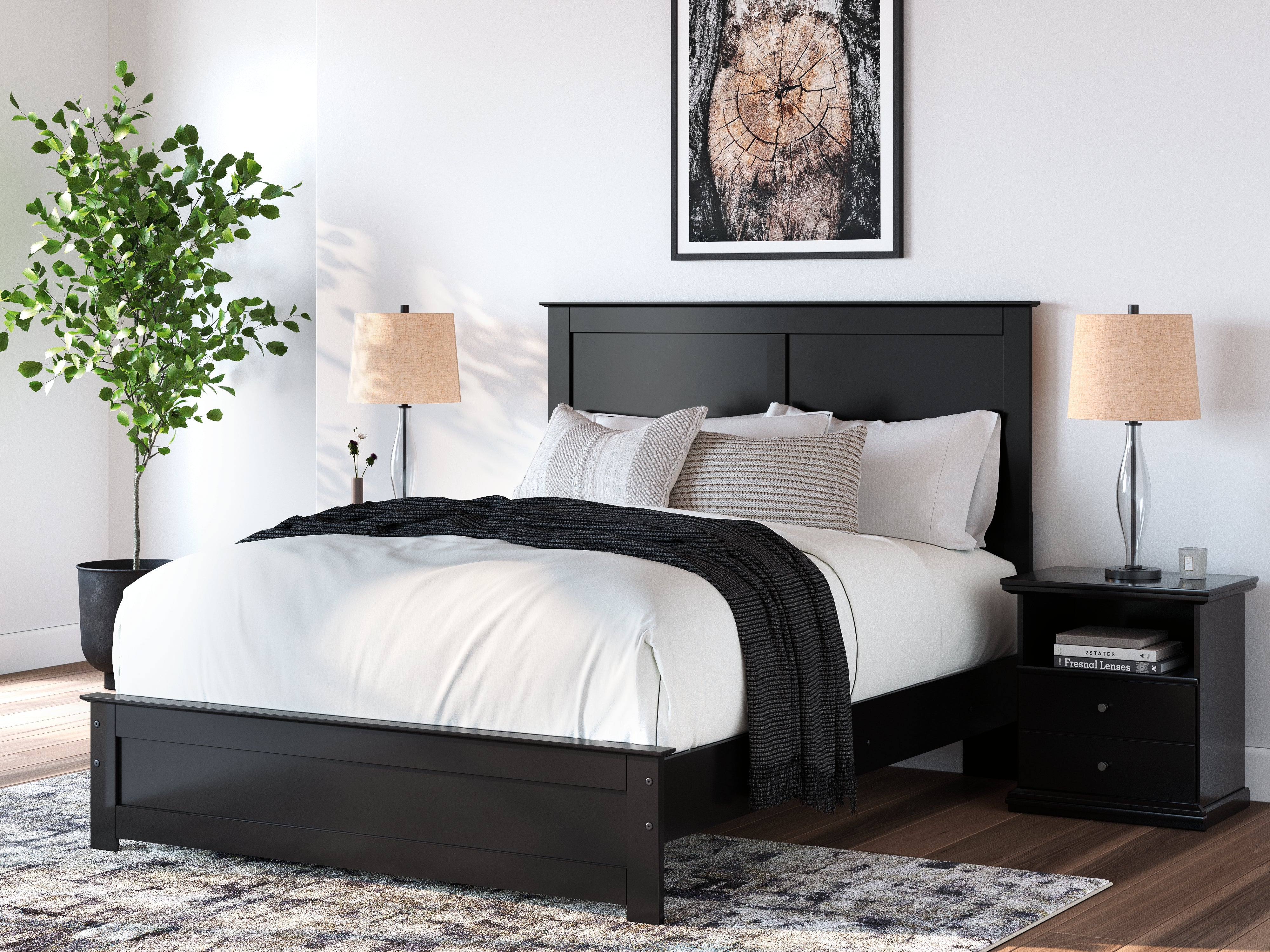 A2Z Furniture - Ashley Furniture - Maribel Bedroom - Queen Panel Bed / Black - B138B53