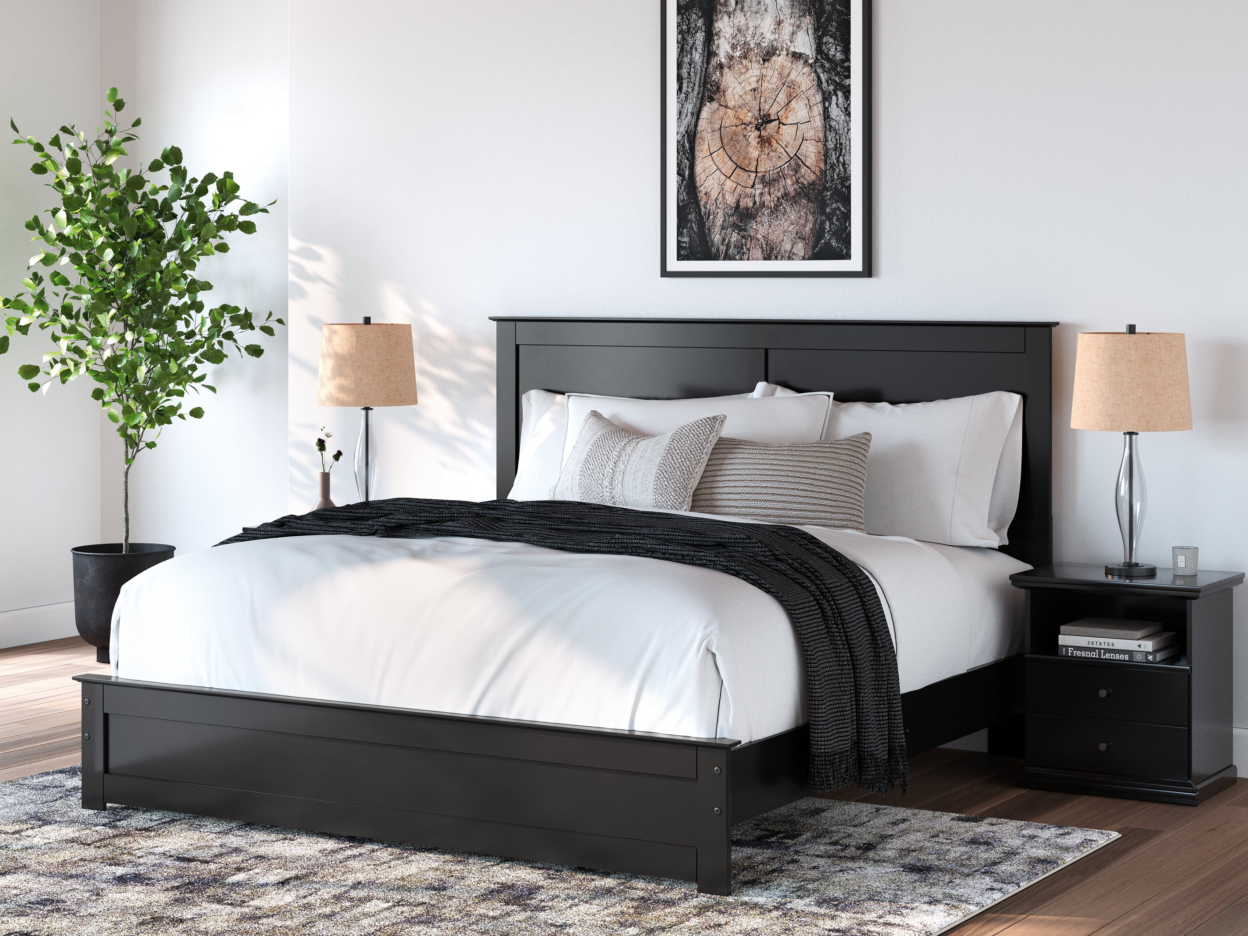 A2Z Furniture - Ashley Furniture - Maribel Bedroom - King Panel Bed / Black - B138B57