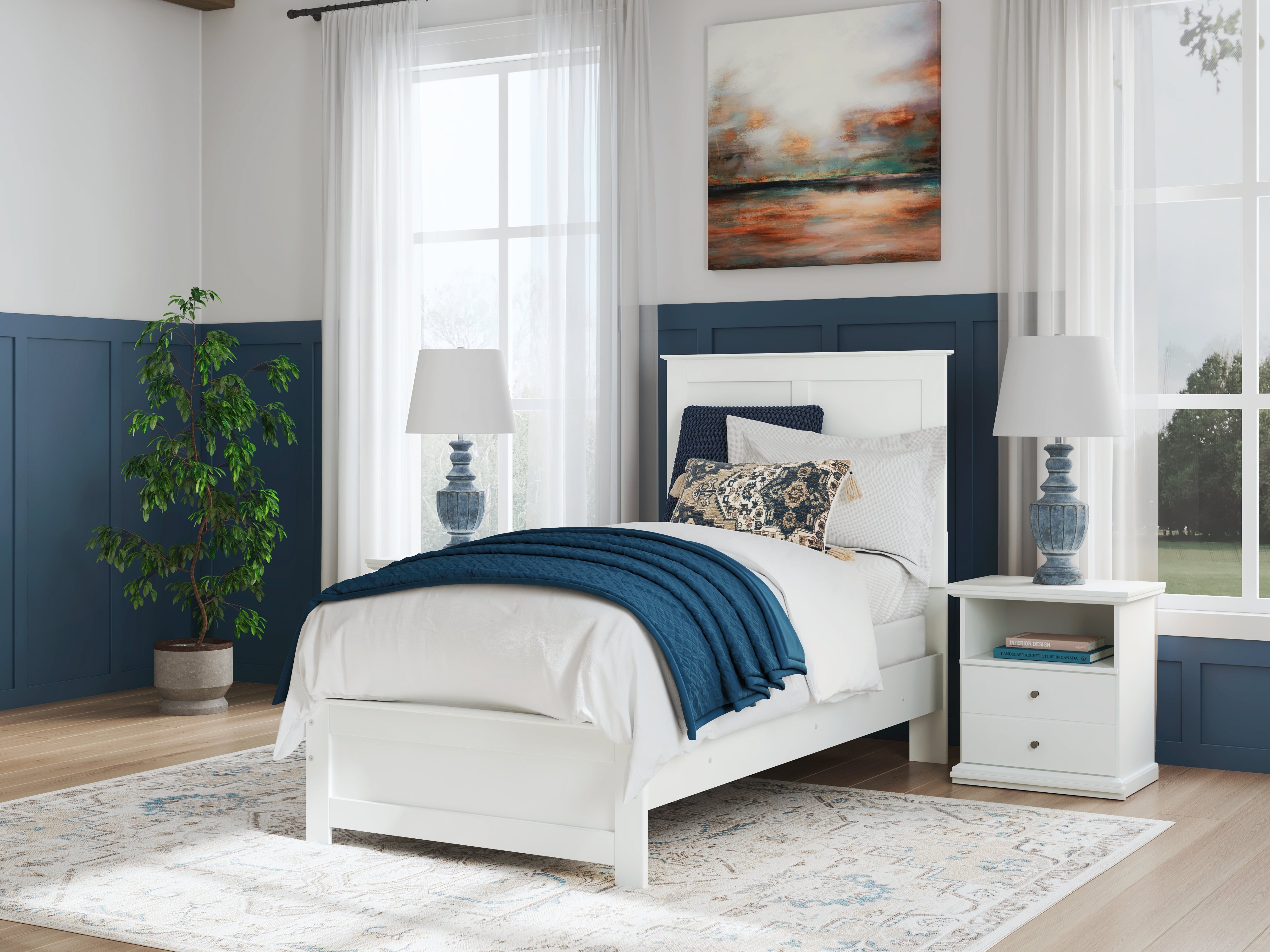 A2Z Furniture - Ashley Furniture - Bostwick Shoals Bedroom - Twin Panel Bed / White - B139B41