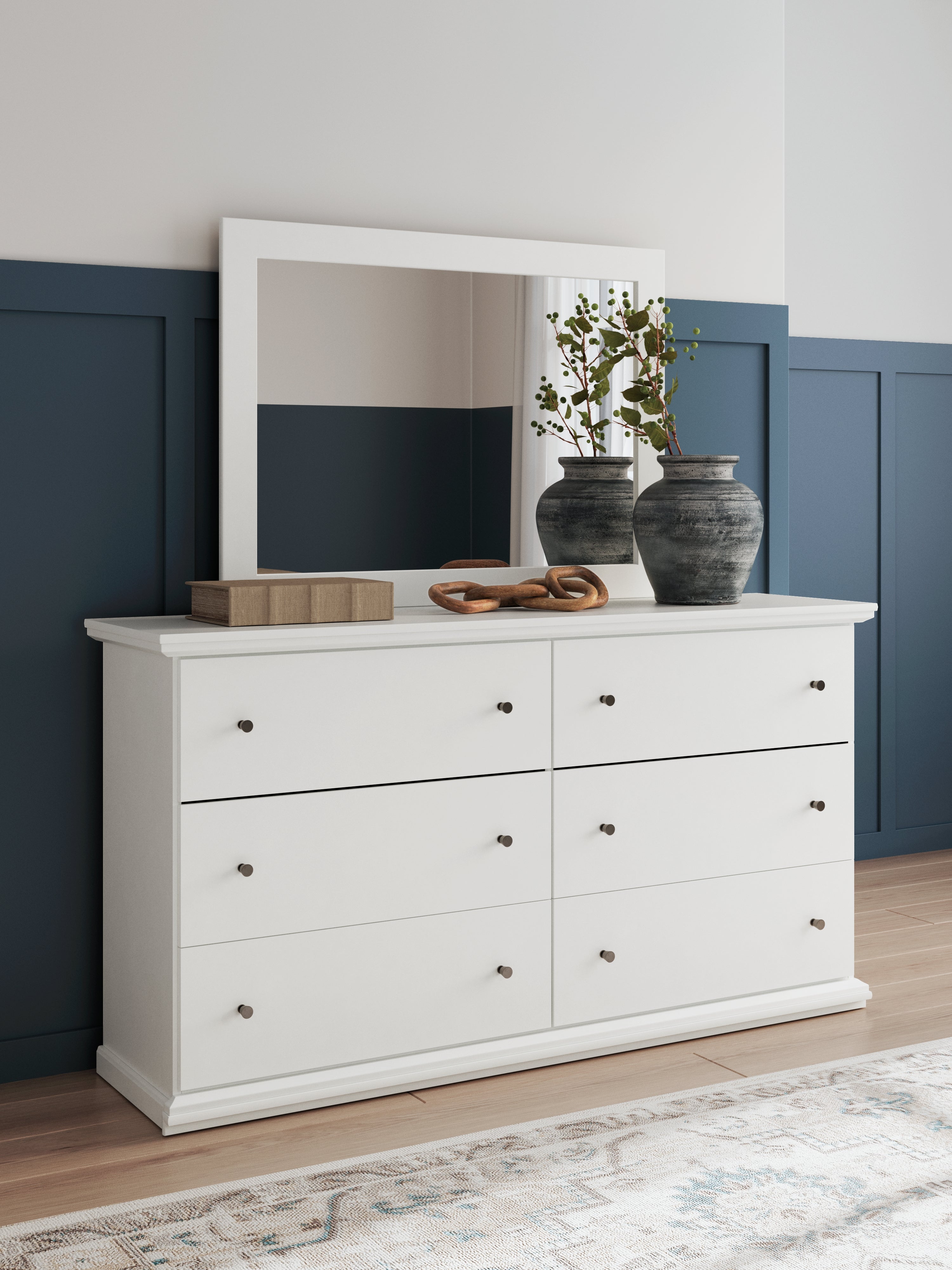 A2Z Furniture - Ashley Furniture - Bostwick Shoals Bedroom - Dresser and Mirror / White - B139B40