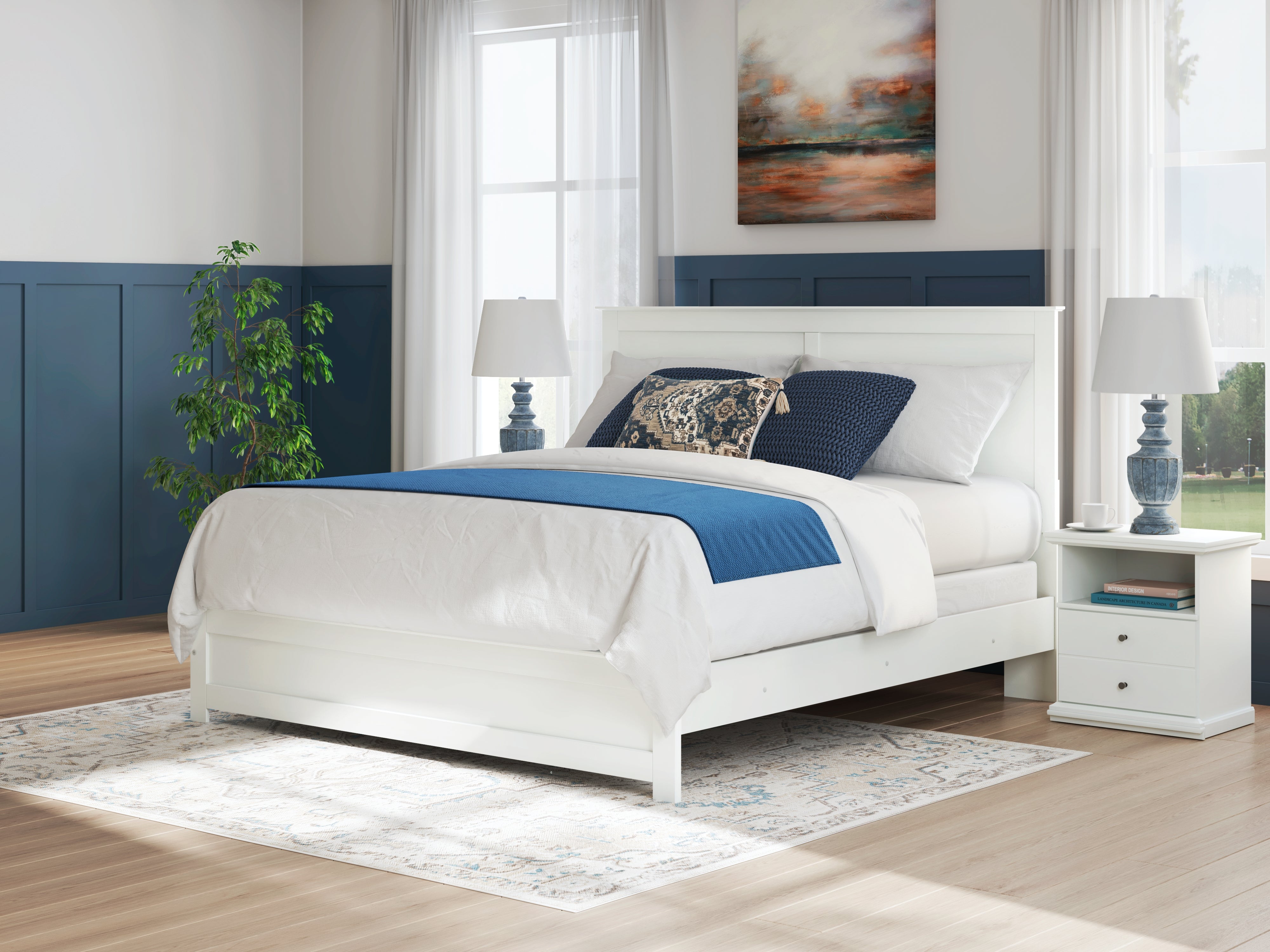 A2Z Furniture - Ashley Furniture - Bostwick Shoals Bedroom - King Panel Bed / White - B139B47