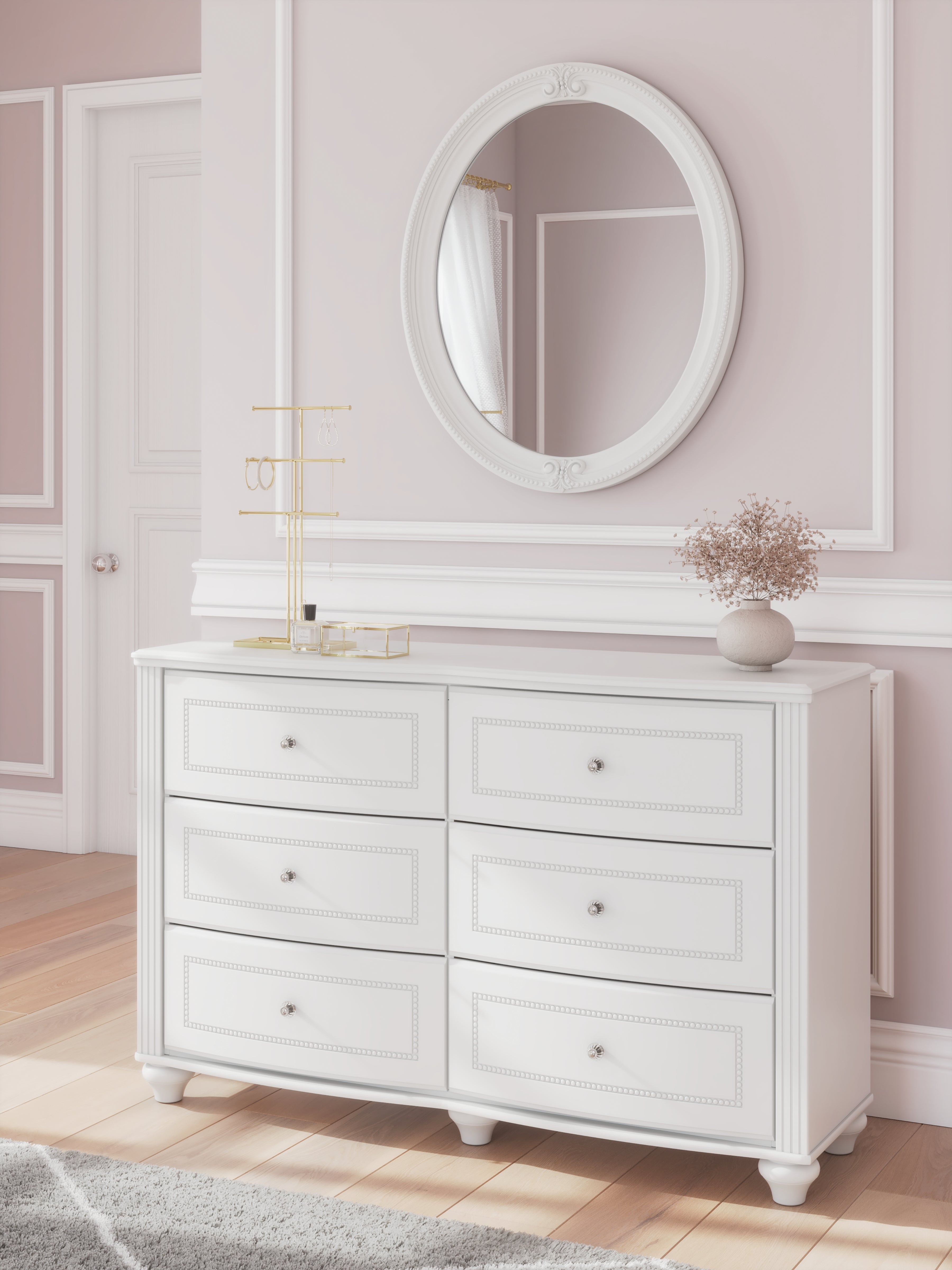A2Z Furniture - Ashley Furniture - Kozlani Bedroom - Dresser and Mirror / White - PCB1819B2