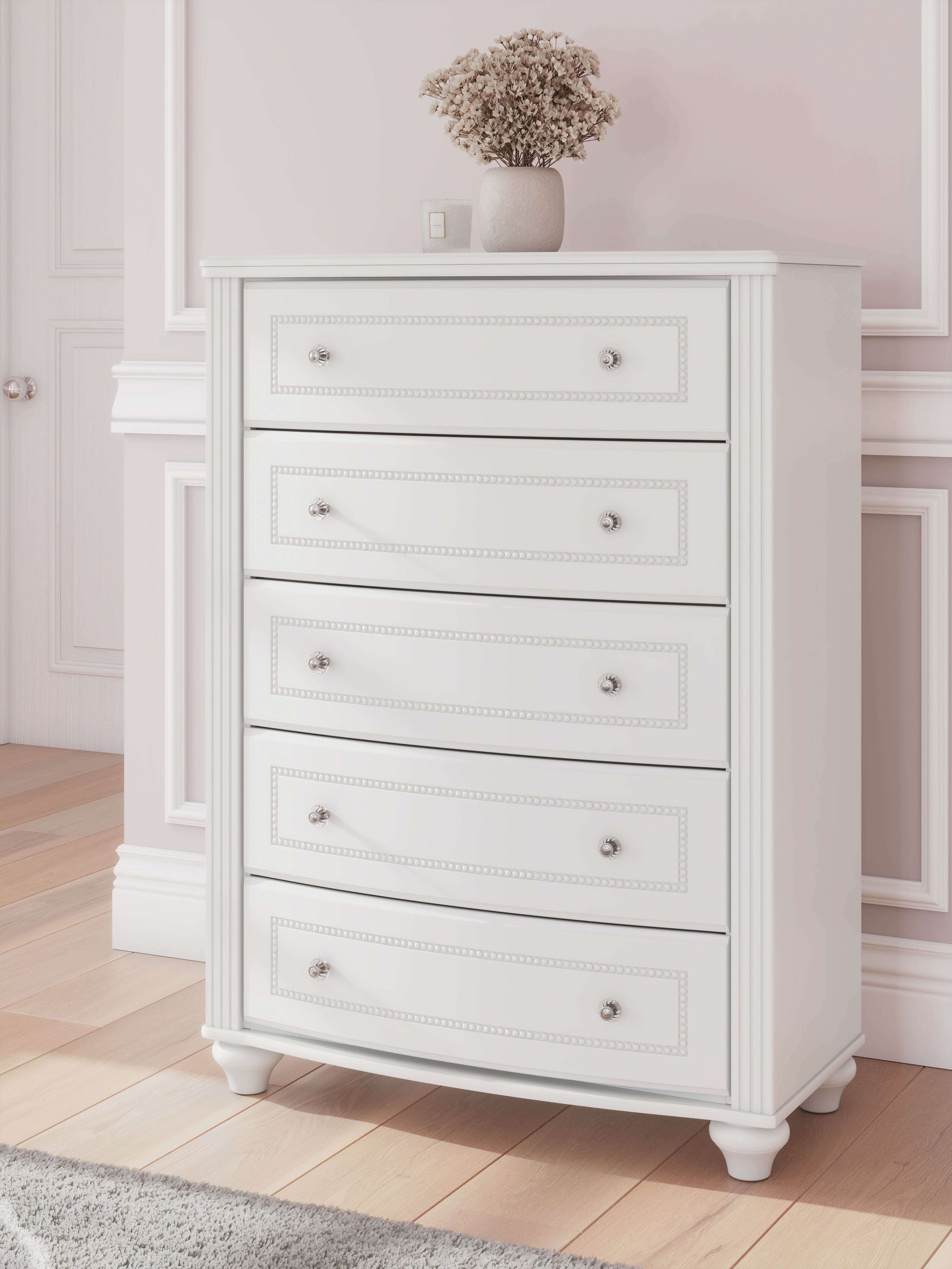 A2Z Furniture - Ashley Furniture - Kozlani Bedroom - Five Drawer Chest / White - PCB1819-46