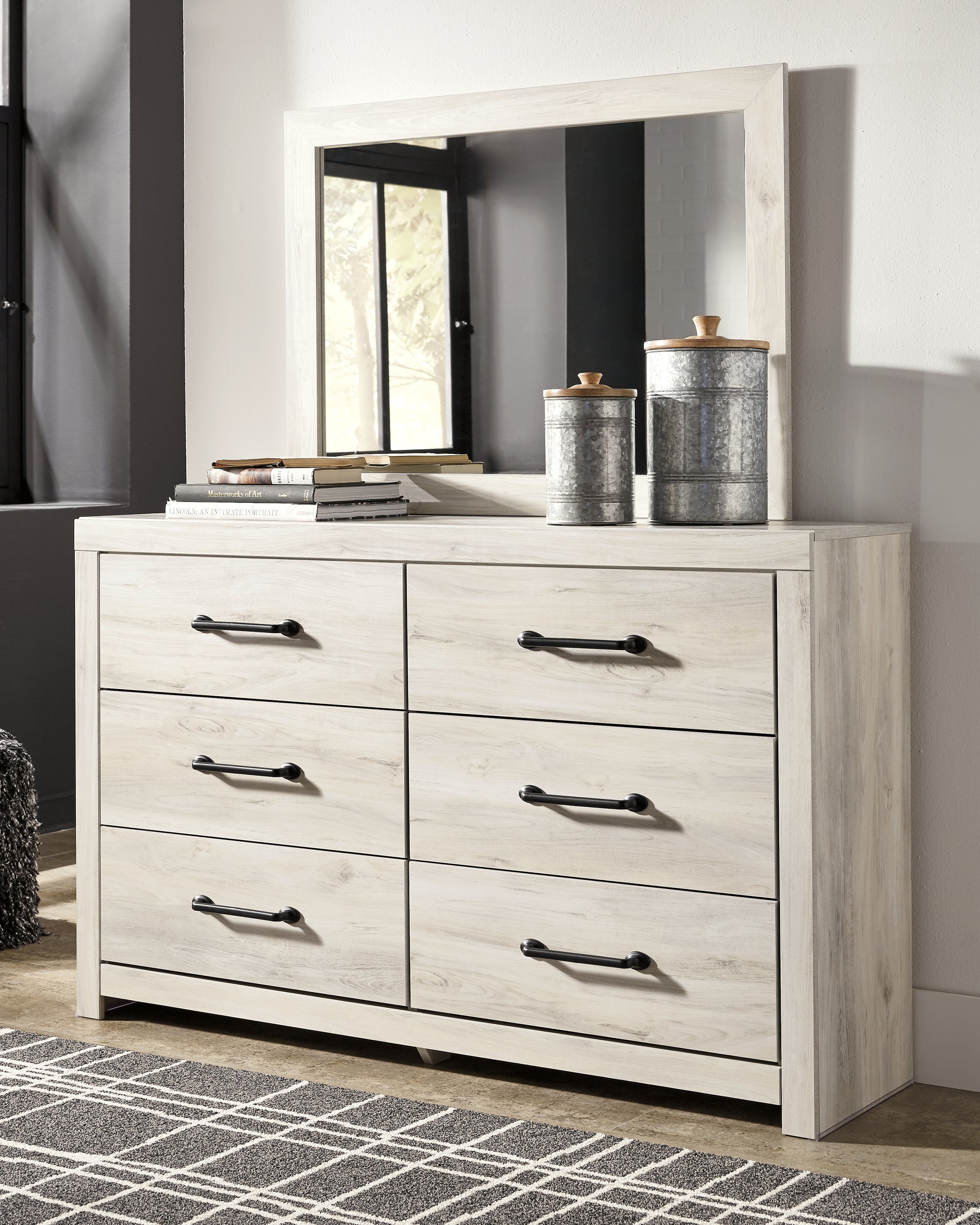 A2Z Furniture - Ashley Furniture - Cambeck Bedroom - Dresser and Mirror / Whitewash - B192B1