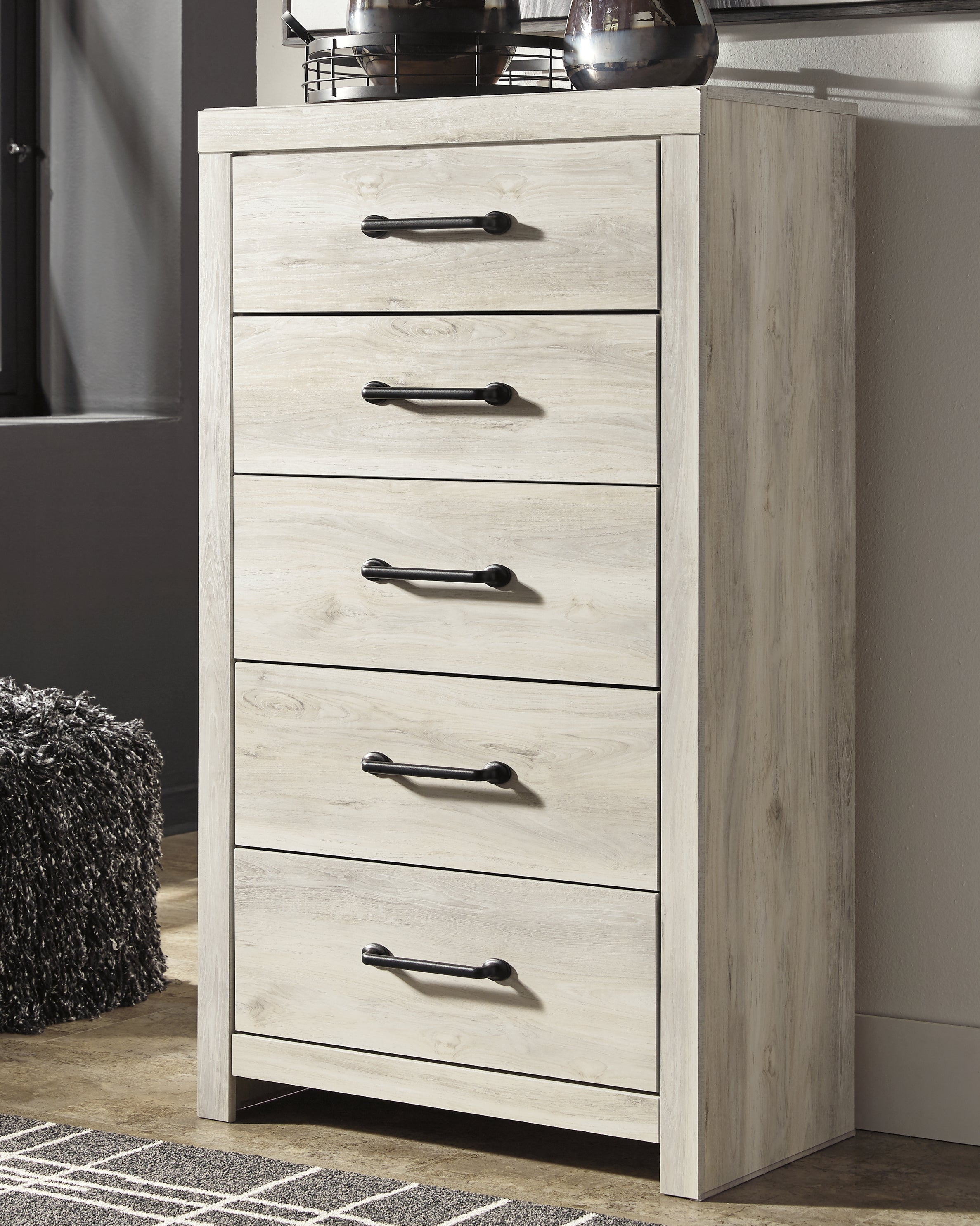A2Z Furniture - Ashley Furniture - Cambeck Bedroom - Five Drawer Chest / Whitewash - B192-46