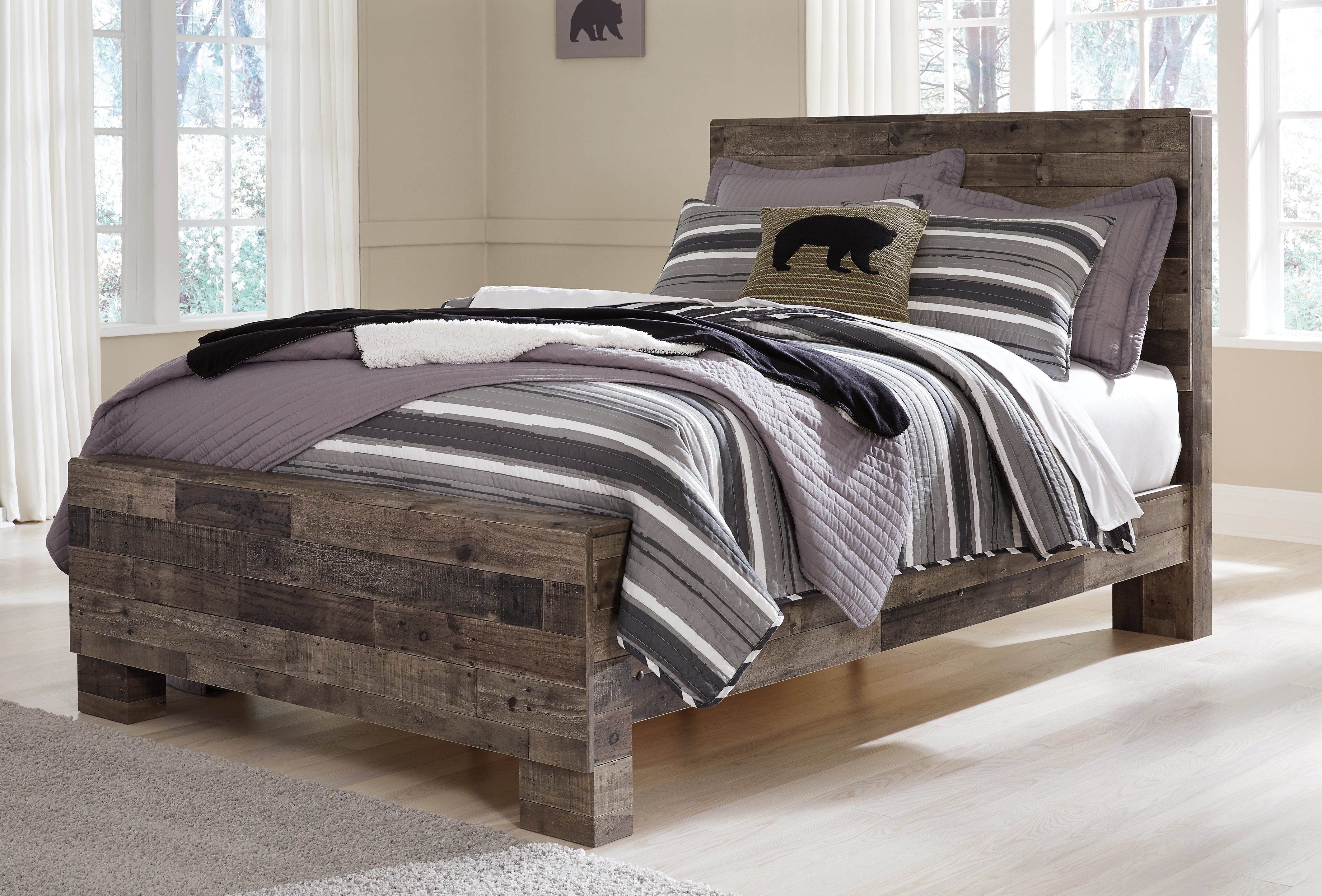 A2Z Furniture - Ashley Furniture - Derekson Bedroom - Full Panel Bed / Multi Gray - B200B4