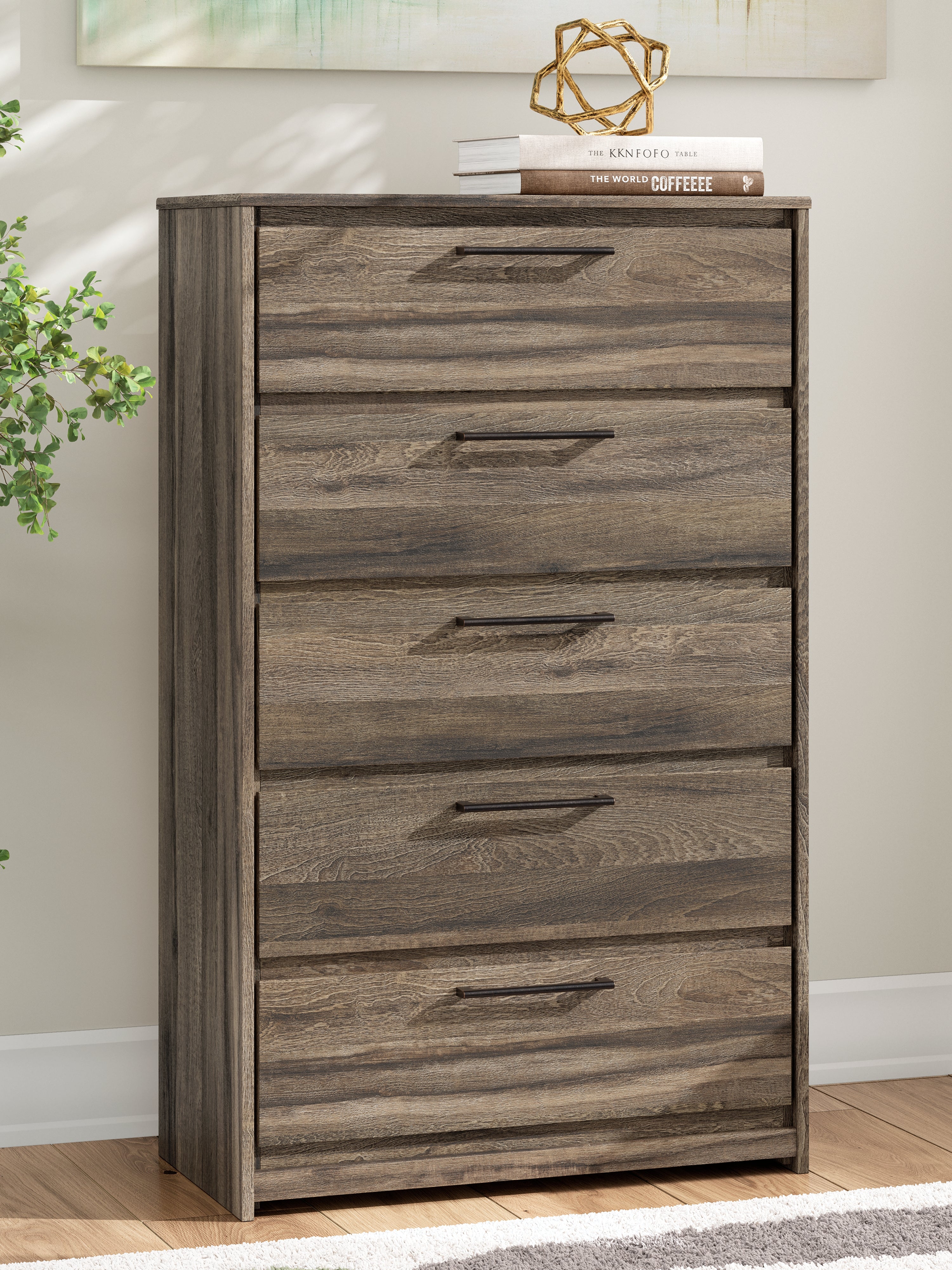 A2Z Furniture - Ashley Furniture - Elbrim Bedroom - Five Drawer Chest / Brown - PCB2005-46