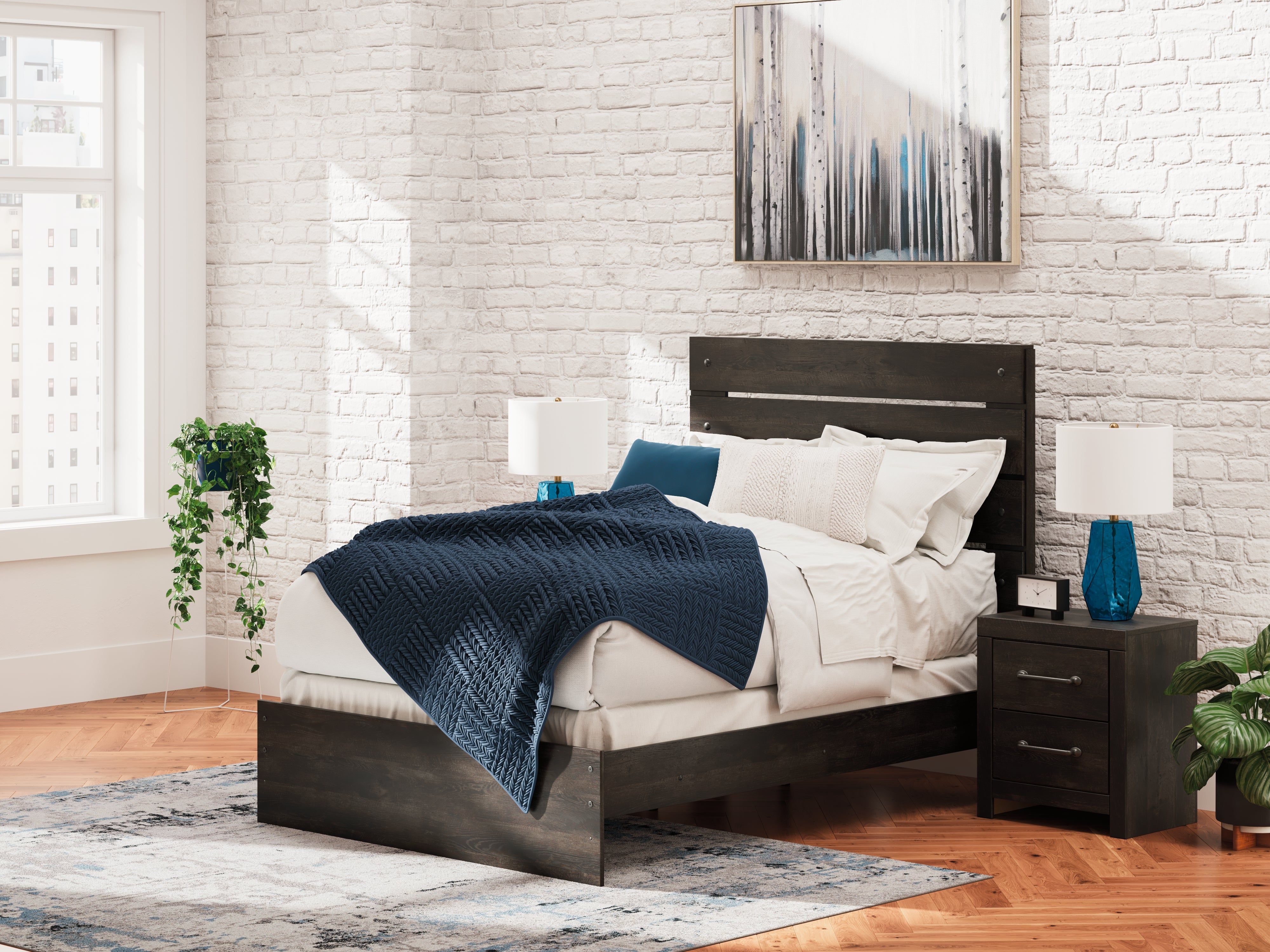 A2Z Furniture - Ashley Furniture - Hollivern Bedroom - Full Panel Bed / Dark Gray - PCB2108B12