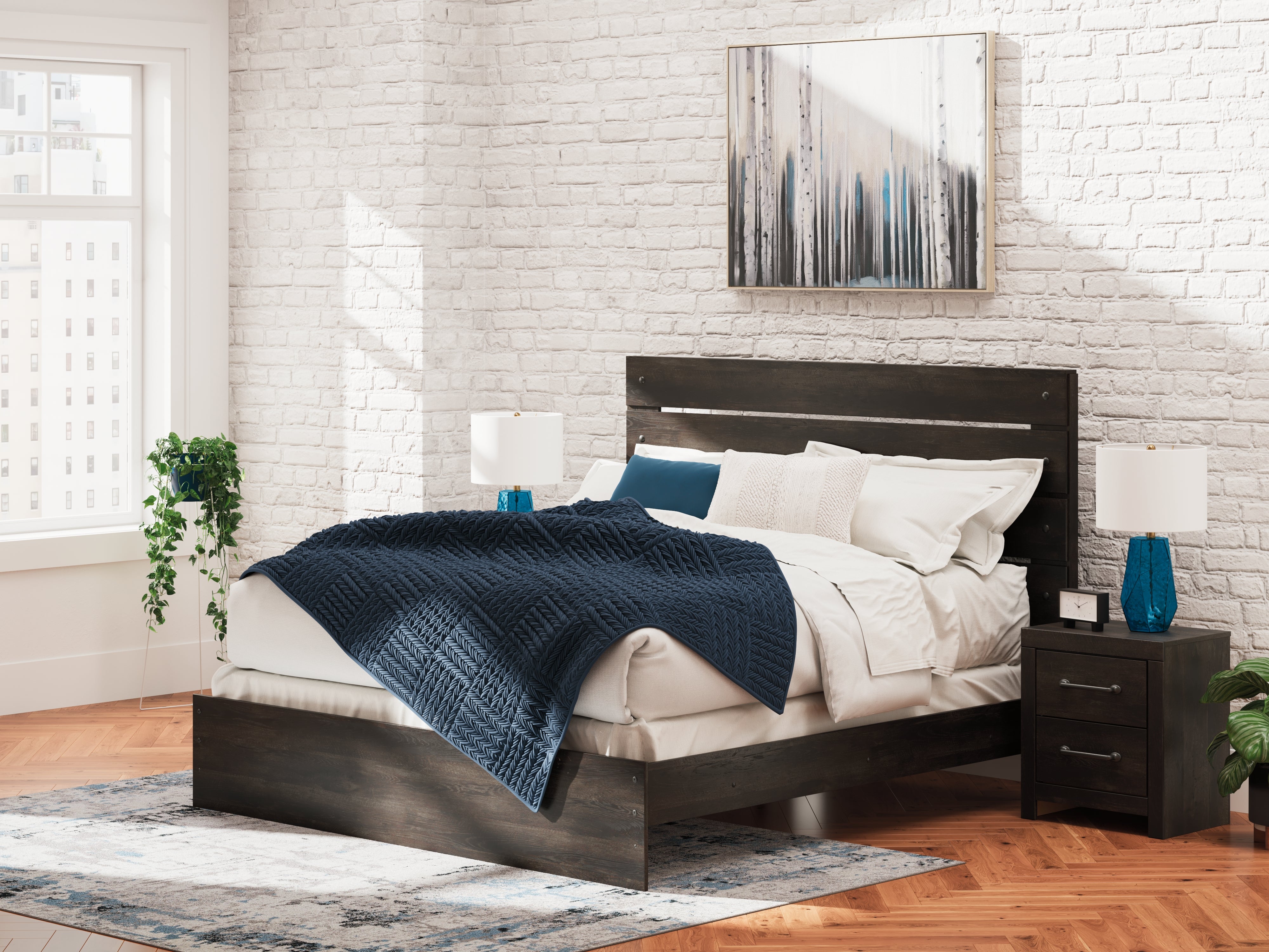 A2Z Furniture - Ashley Furniture - Hollivern Bedroom - King Panel Bed / Dark Gray - PCB2108B8