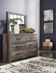 A2Z Furniture - Ashley Furniture - Drystan Bedroom - Queen Bookcase Bed with 4 Storage Drawers / Multi - B211B18