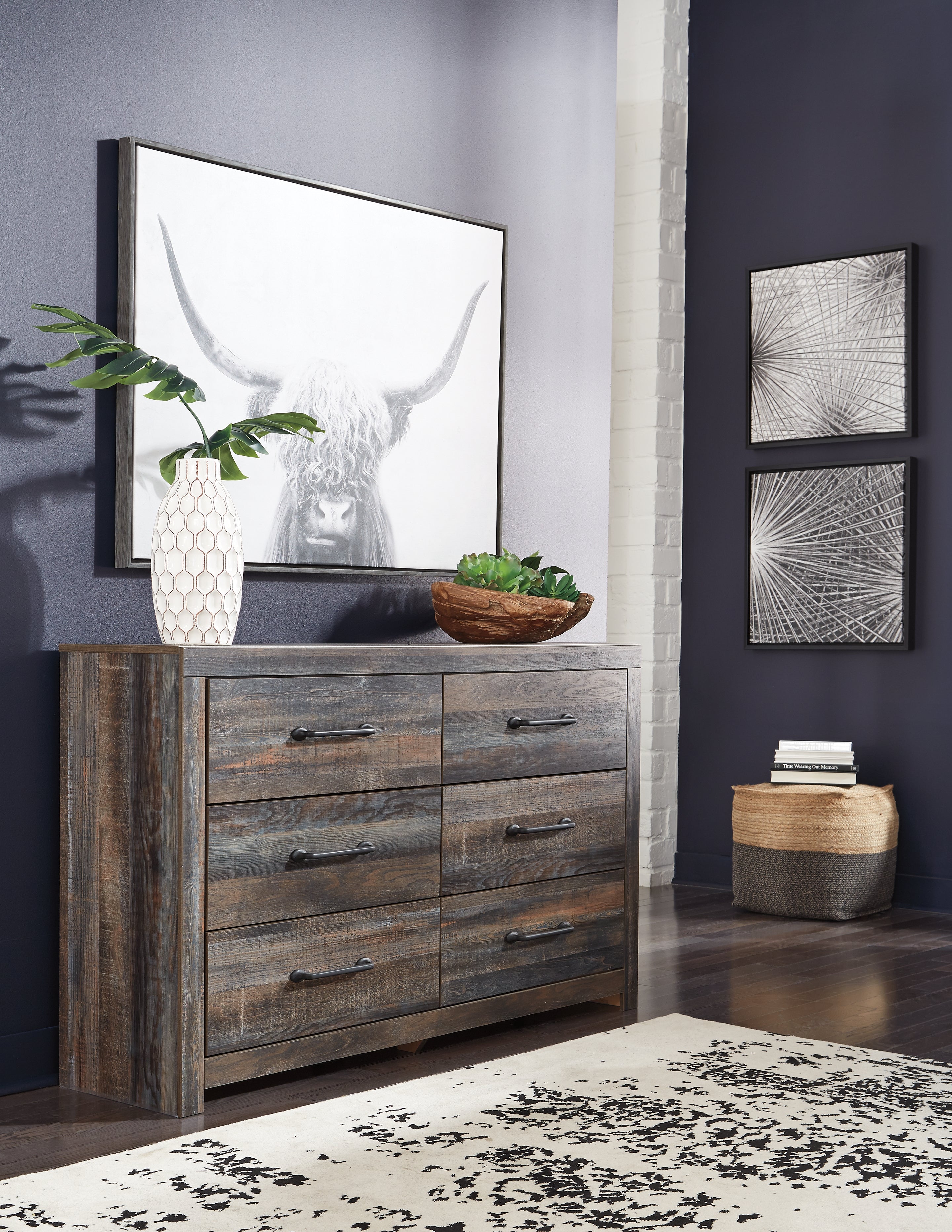 A2Z Furniture - Ashley Furniture - Drystan Bedroom - Six Drawer Dresser / Multi - B211-31