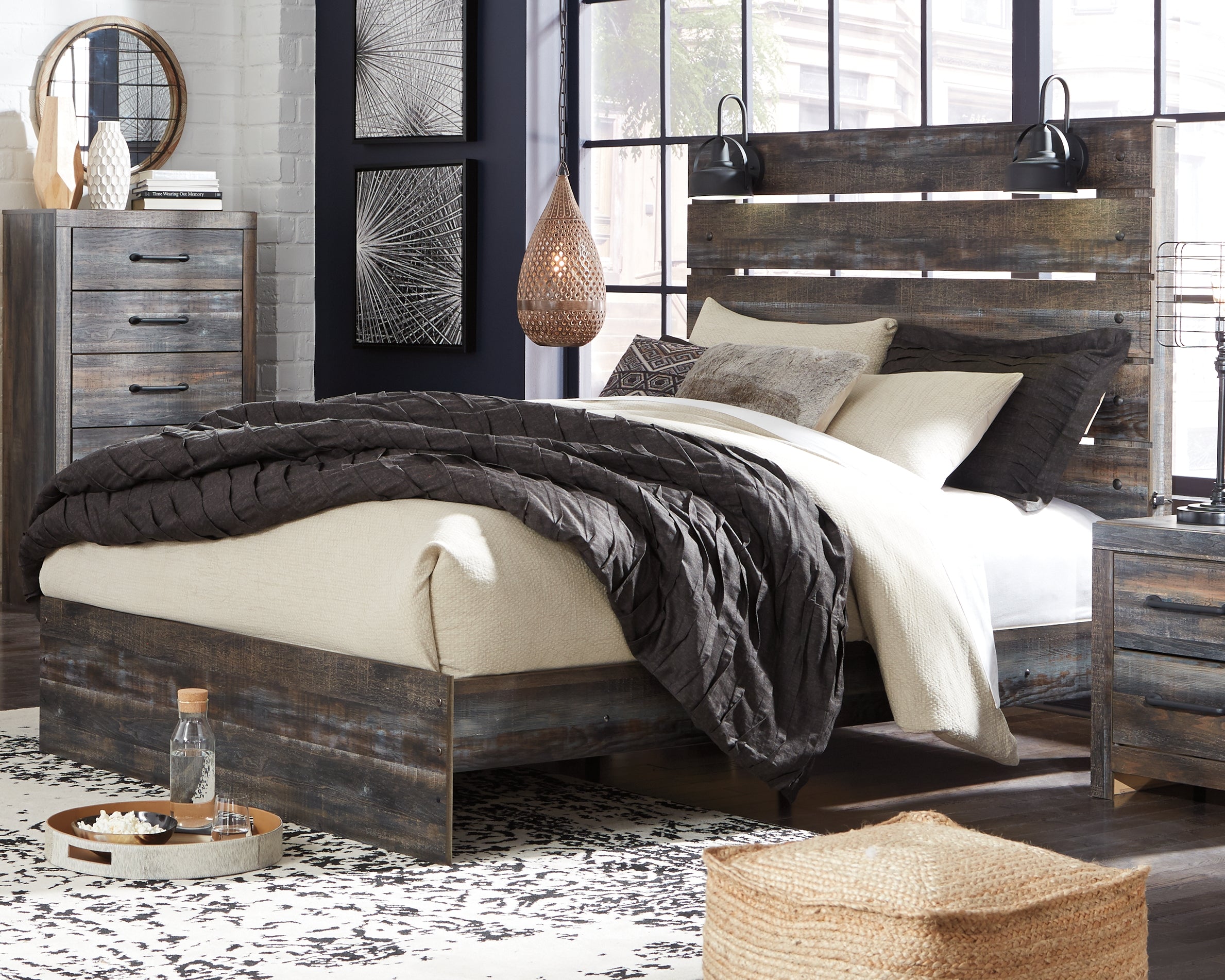 A2Z Furniture - Ashley Furniture - Drystan Bedroom - Queen Panel Bed / Multi - B211B4