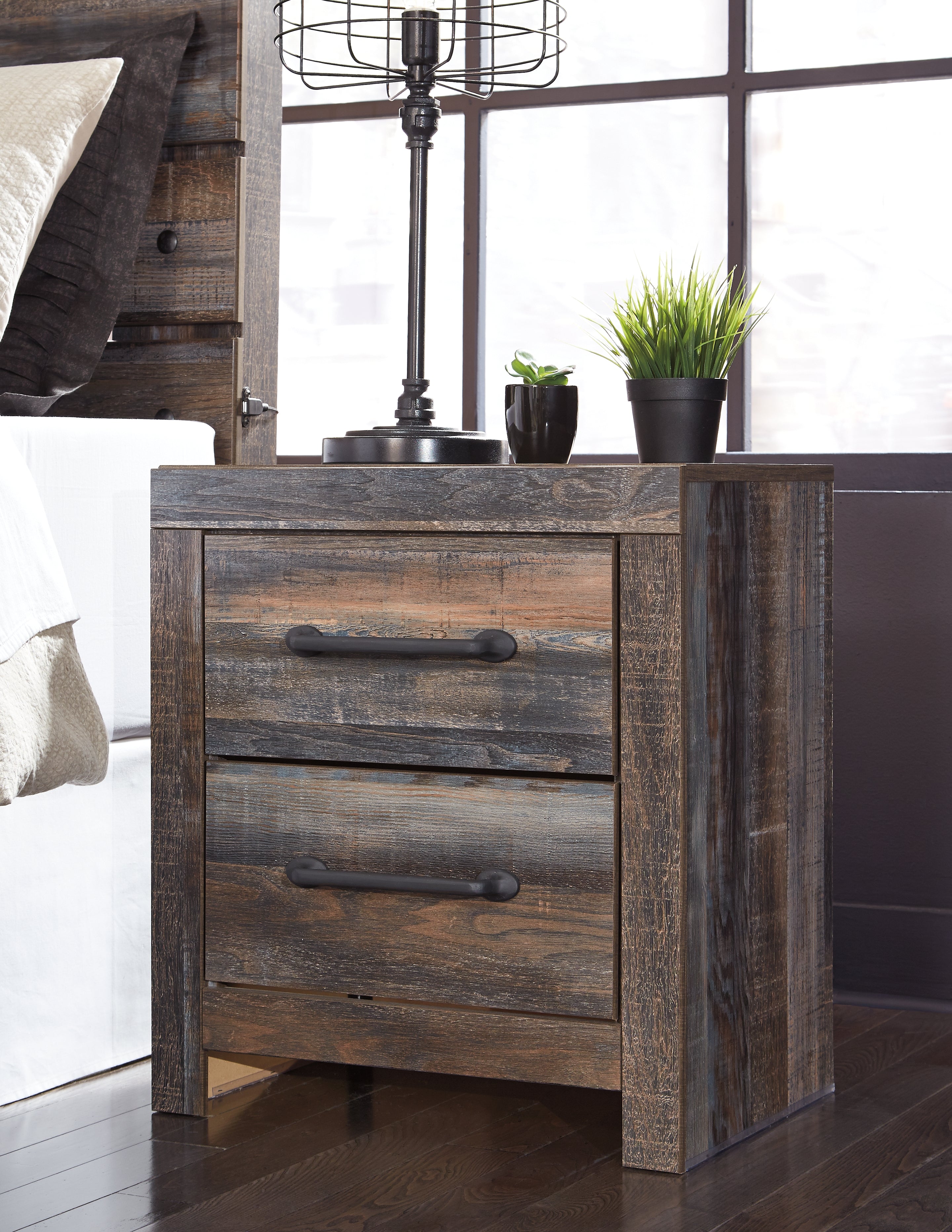 A2Z Furniture - Ashley Furniture - Drystan Bedroom - Two Drawer Night Stand / Multi - B211-92